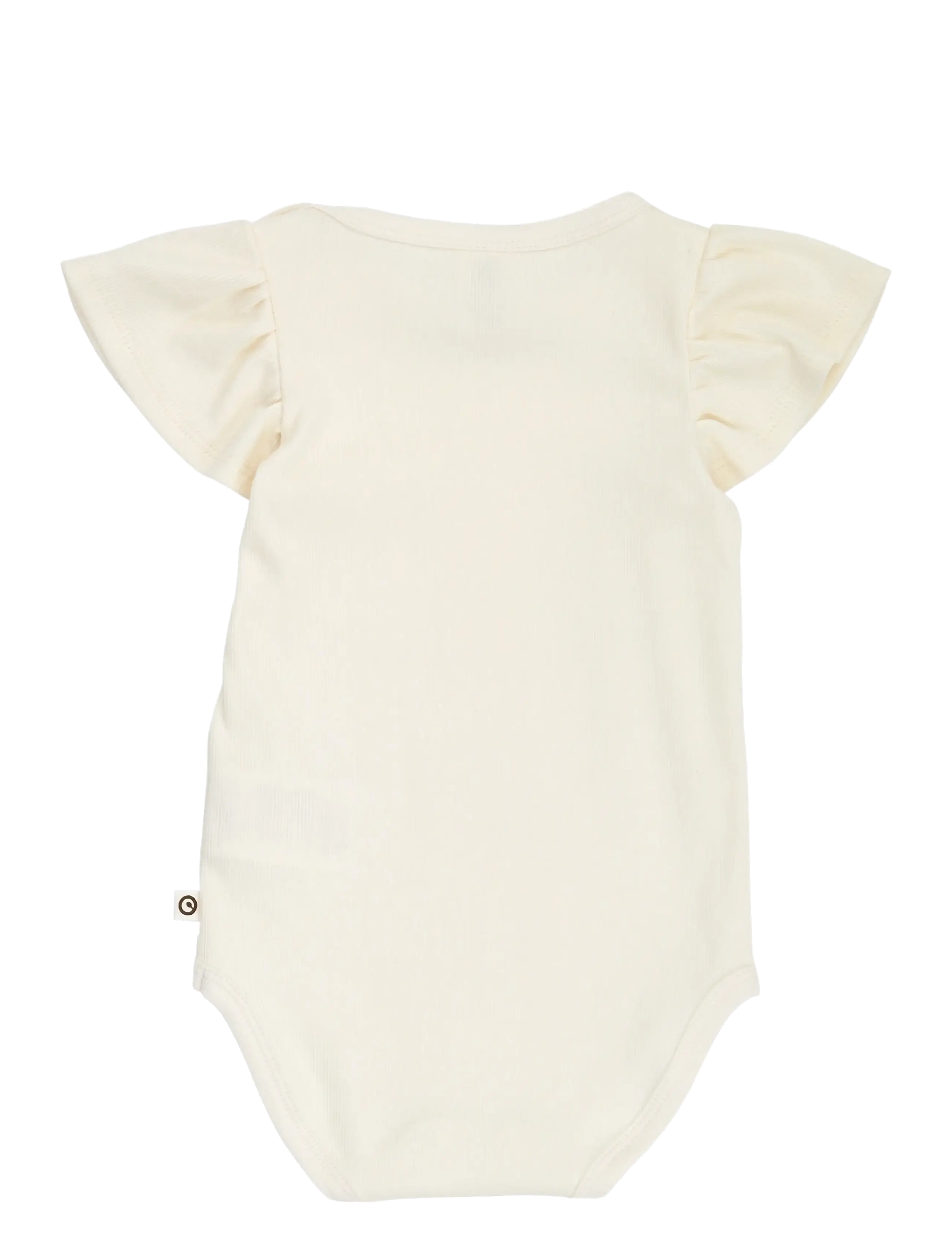 Müsli by Green Cotton - Cozy me rib frill s/s body - kortærmede bodyer - tofu - 2