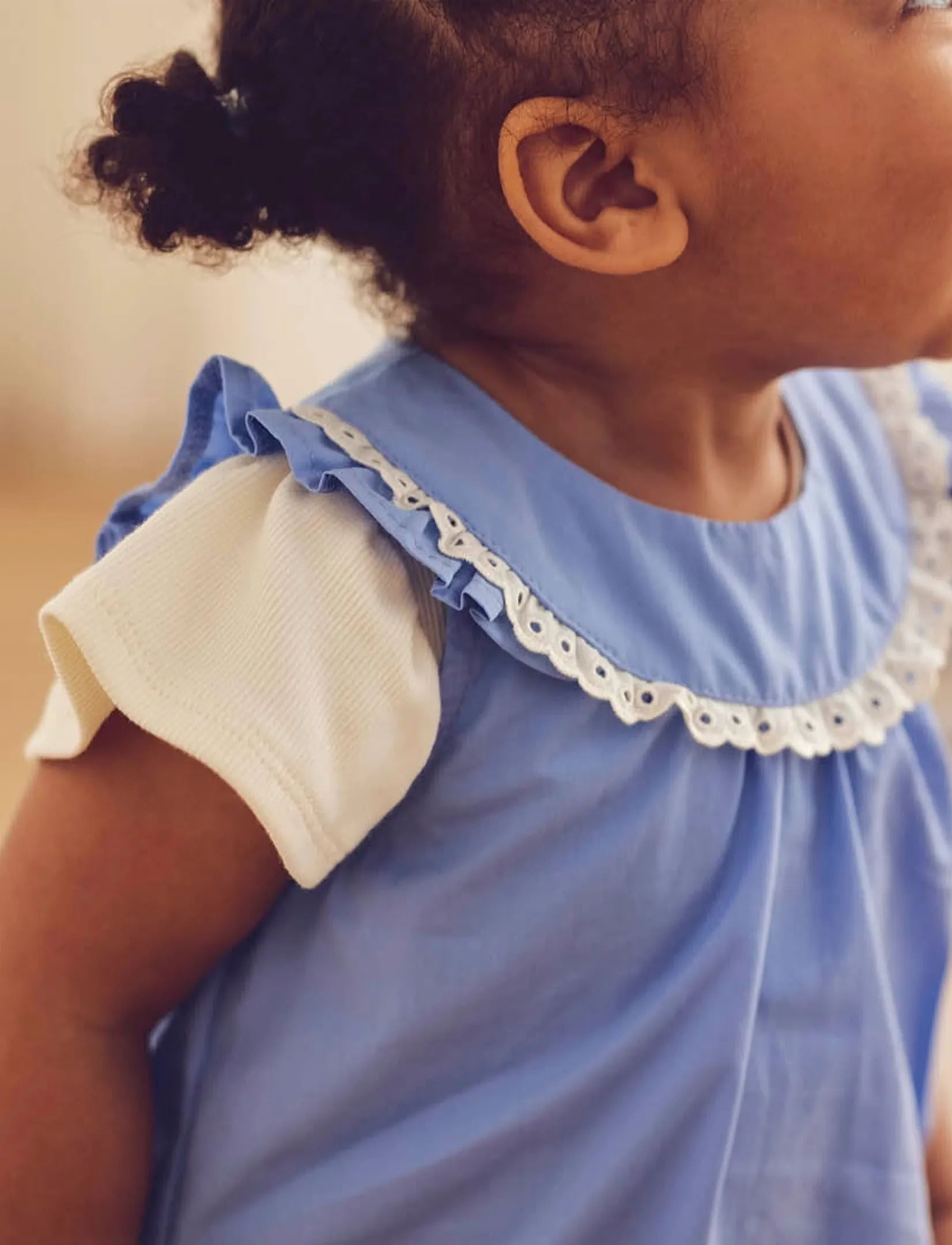 Müsli by Green Cotton - Cozy me rib frill s/s body - kortærmede bodyer - tofu - 4