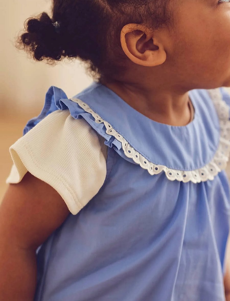 Müsli by Green Cotton - Cozy me rib frill s/s body - kortærmede bodyer - tofu - 4