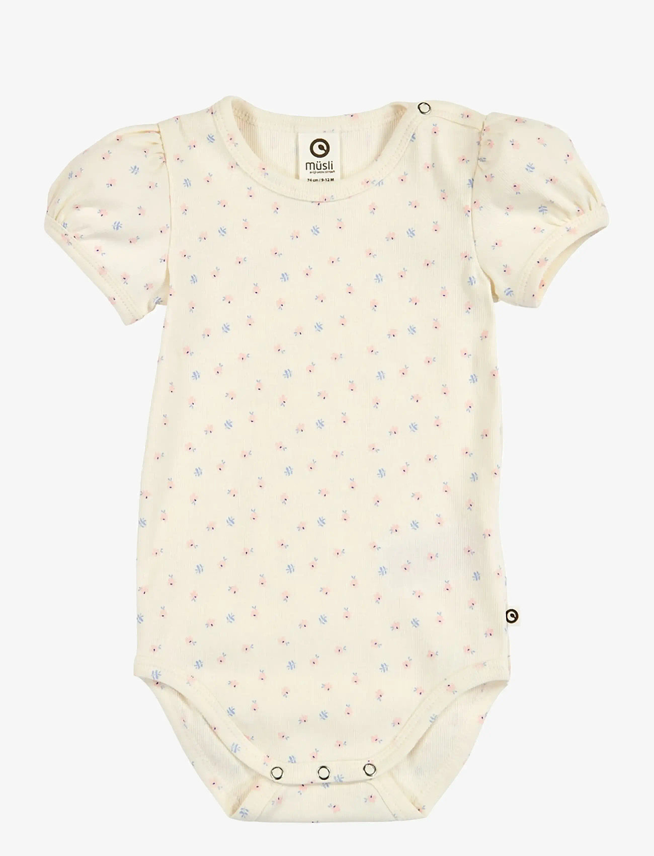 Müsli by Green Cotton - Spring puff s/s body - short-sleeved bodies - tofu/ nectar/ shell blue - 0