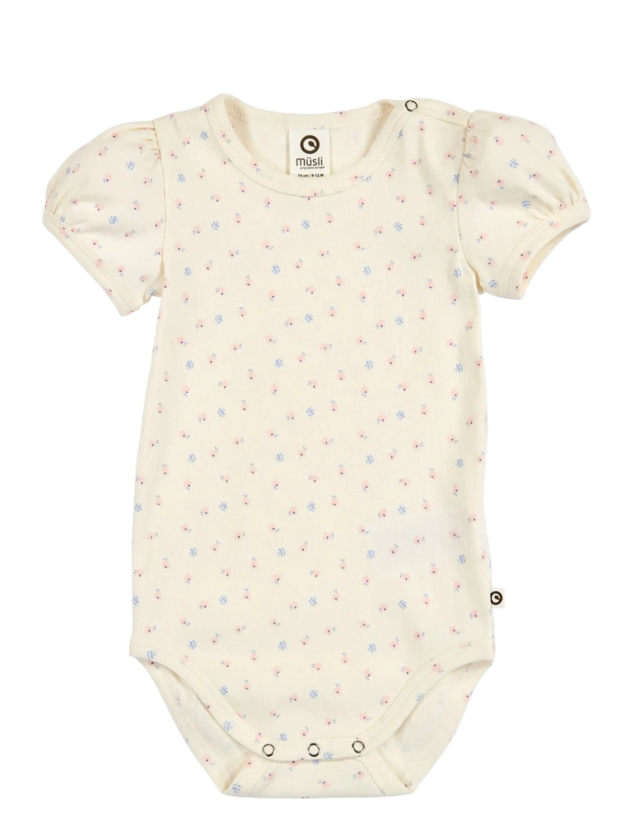 Müsli by Green Cotton Spring puff s/s body - Riided - TOFU/ NECTAR/ SHELL BLUE / cream