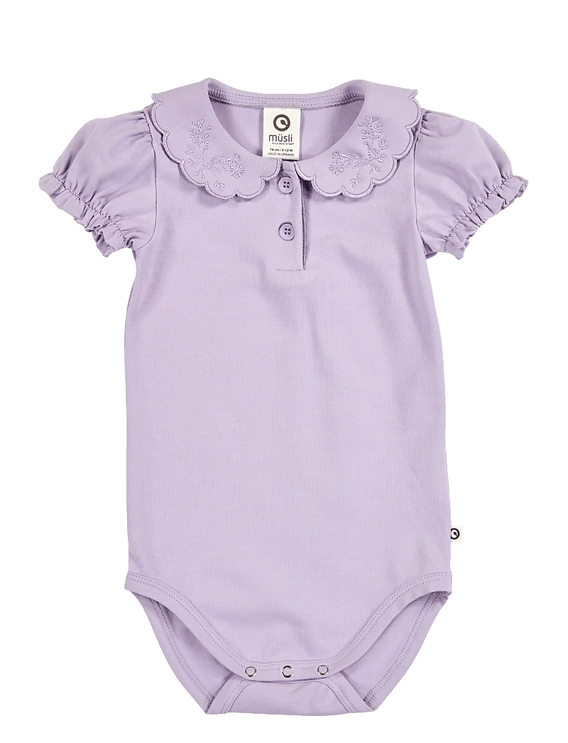 Müsli by Green Cotton - Cozy me collar puff s/s body - short-sleeved bodies - dream - 0