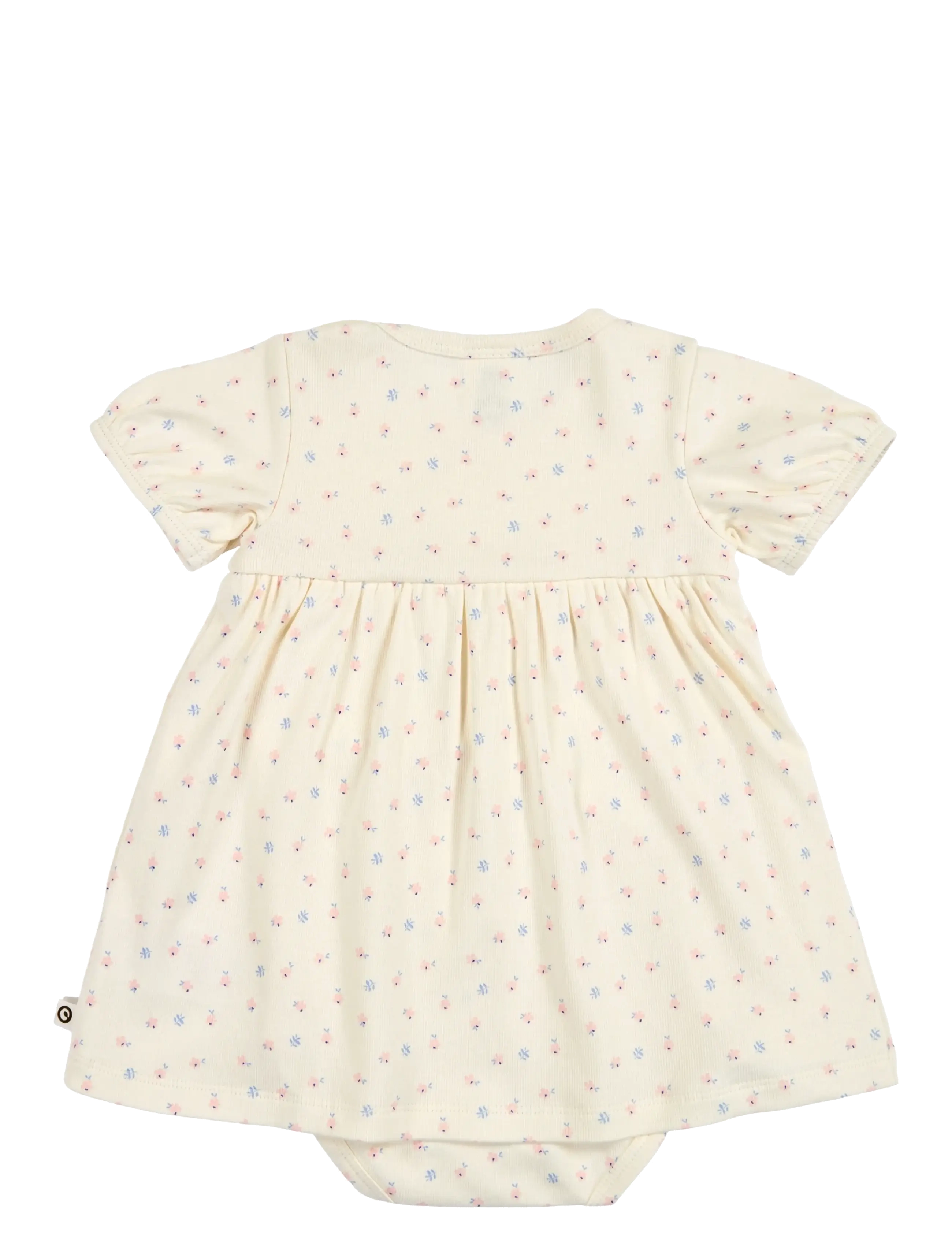Müsli by Green Cotton - Spring puff s/s dress body - kortærmede babykjoler - tofu/ nectar/ shell blue - 1