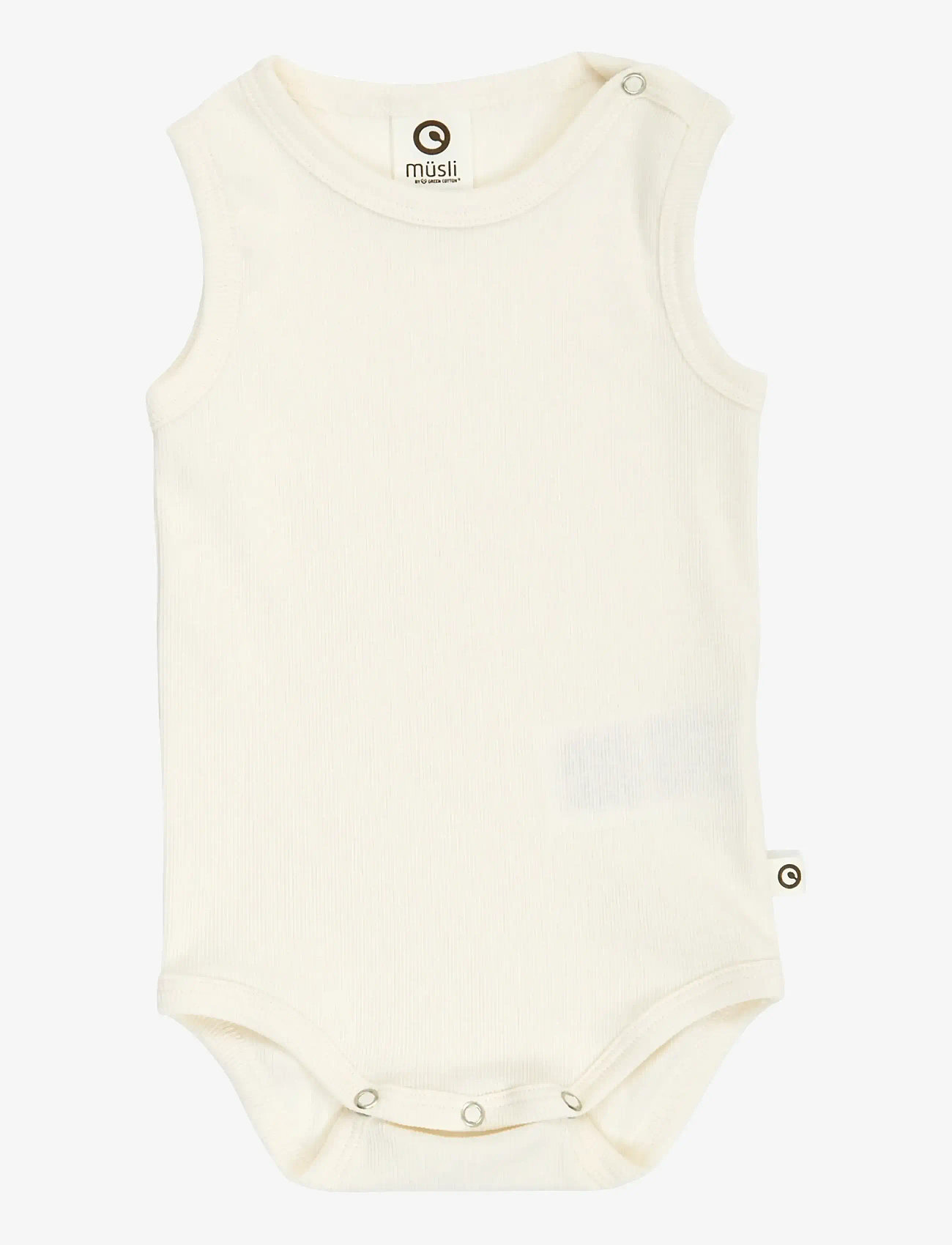 Müsli by Green Cotton - Rib sleeveless body - bodyer uden ærmer - balsam cream - 1