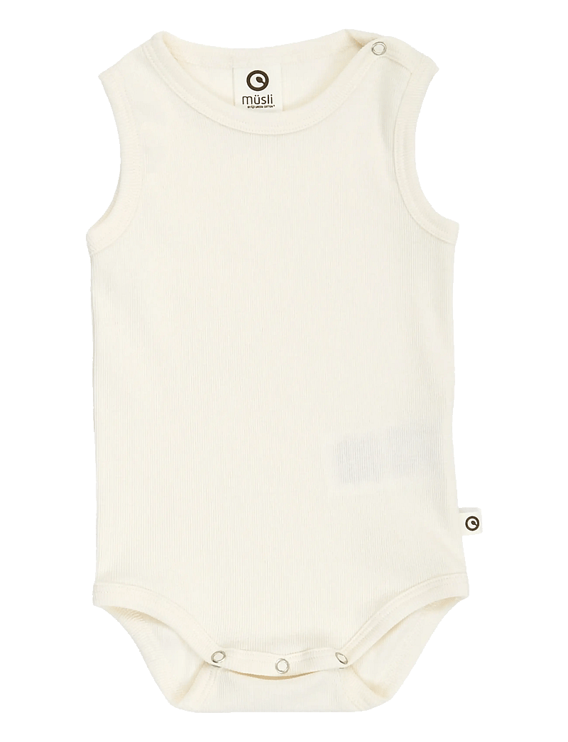 Müsli by Green Cotton - Rib sleeveless body - bodyer uden ærmer - balsam cream - 1