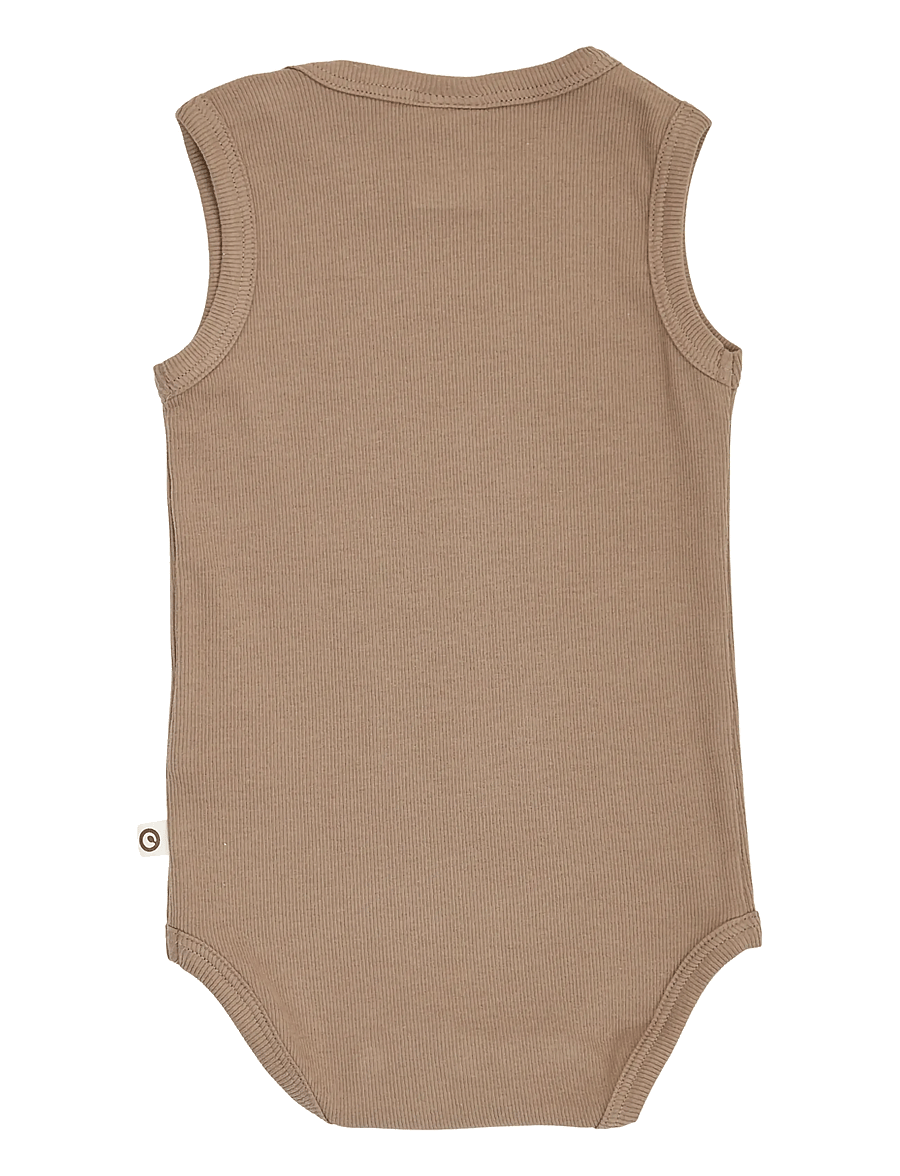 Müsli by Green Cotton - Rib sleeveless body - bodyer uden ærmer - walnut - 2