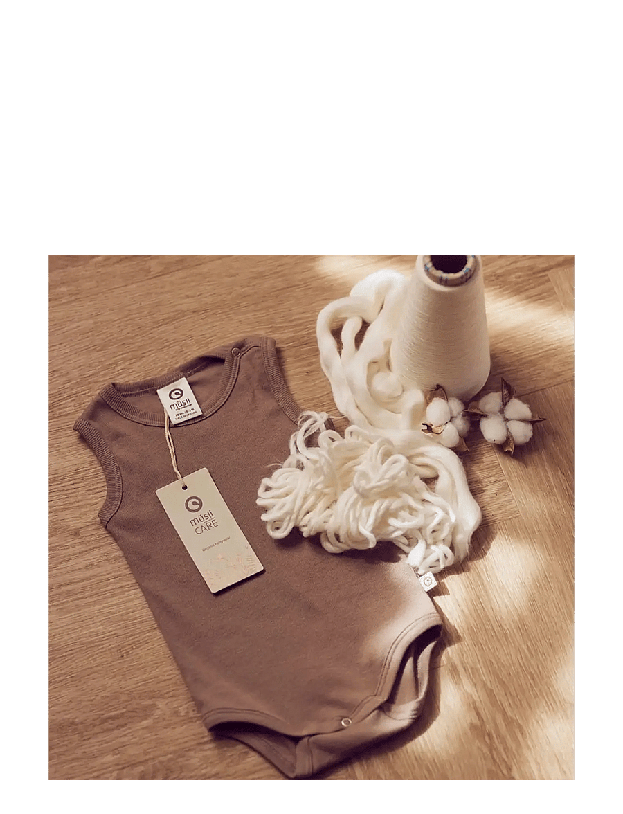 Müsli by Green Cotton - Rib sleeveless body - bodyer uden ærmer - walnut - 3