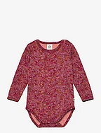 Petit blossom l/s body - FIG/BOYSENBERRY/BERRY RED