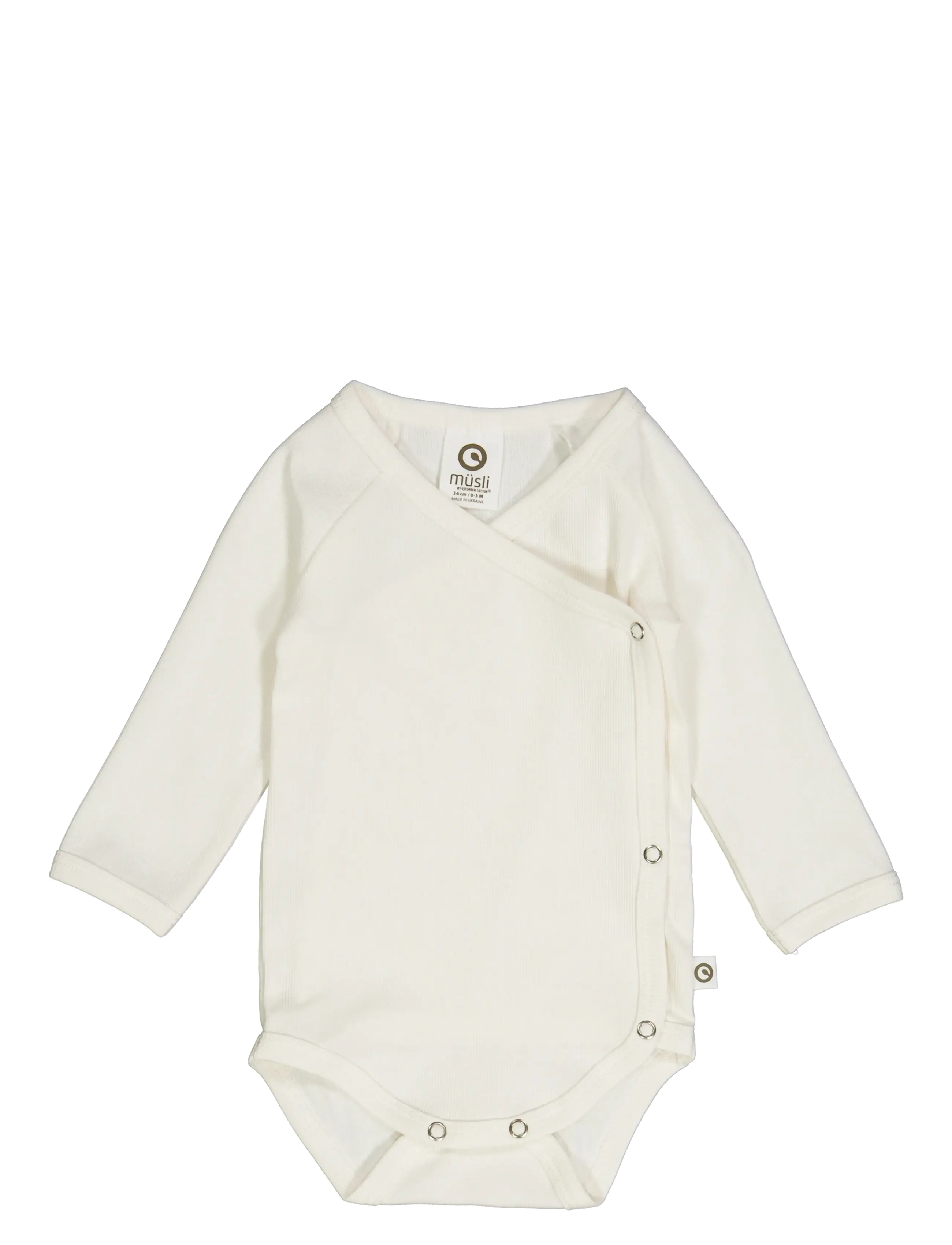 Müsli by Green Cotton Rib l/s body - Kläder - BALSAM CREAM / white