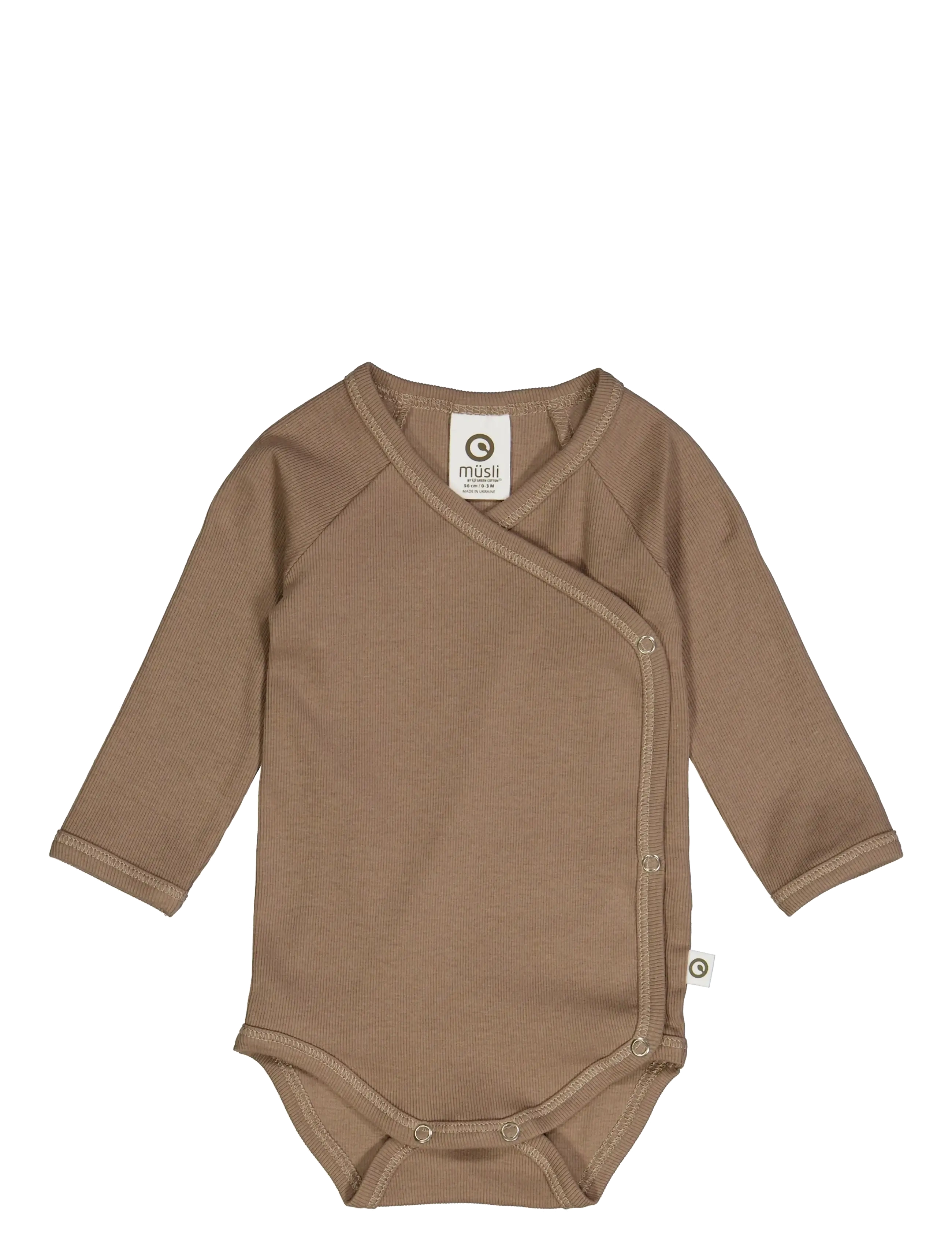 Müsli by Green Cotton Rib l/s body - Hõlmikbodi - WALNUT / brown