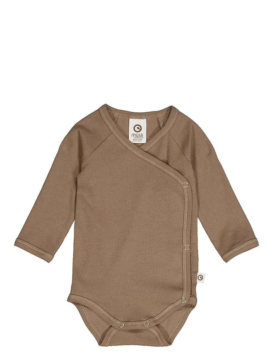 Müsli by Green Cotton - Rib l/s body - shop efter alder - walnut - 1