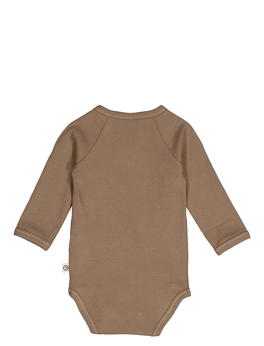 Müsli by Green Cotton - Rib l/s body - shop efter alder - walnut - 2