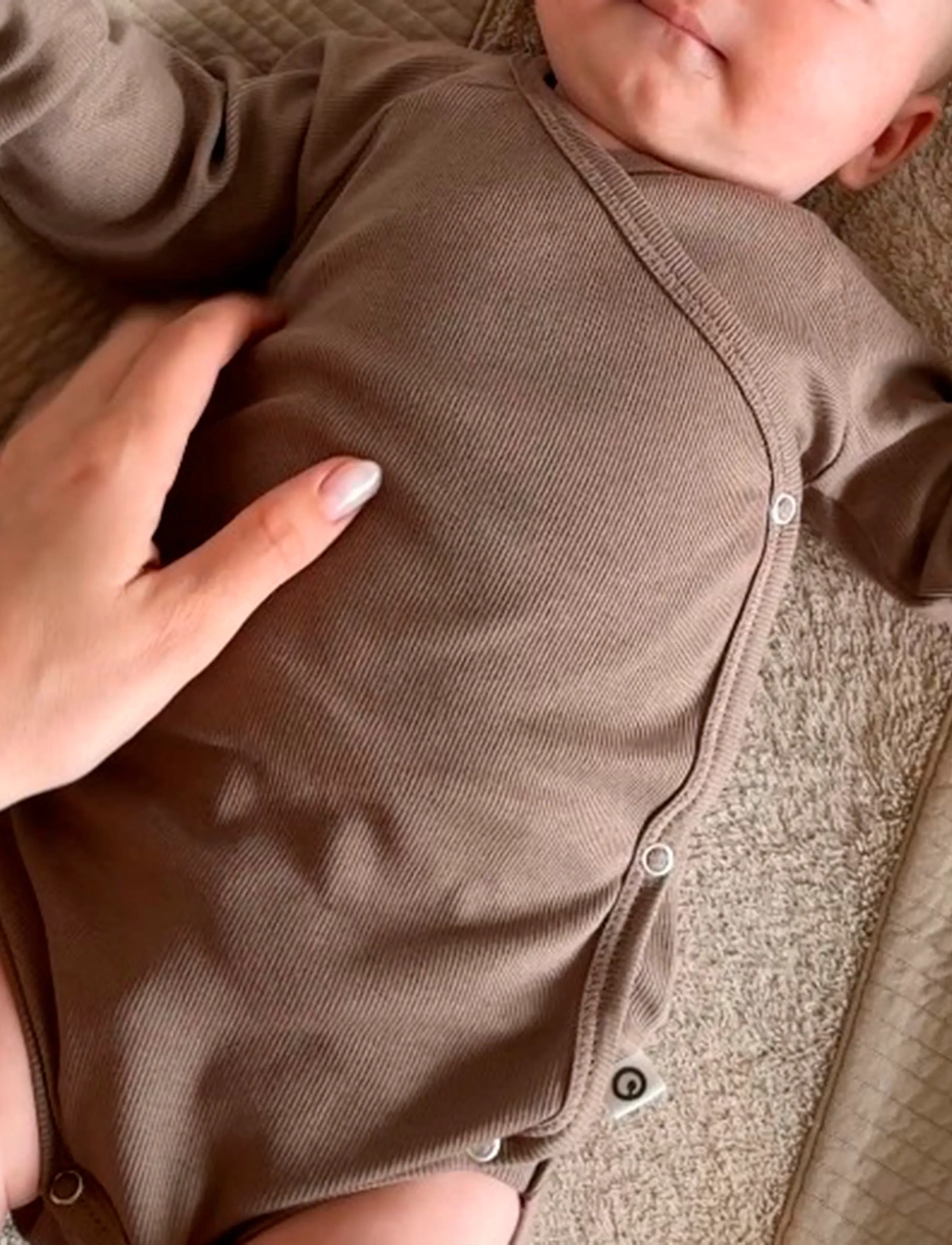 Müsli Rib L/S Body, 50, Bodys, Braun - Wrap Kinder