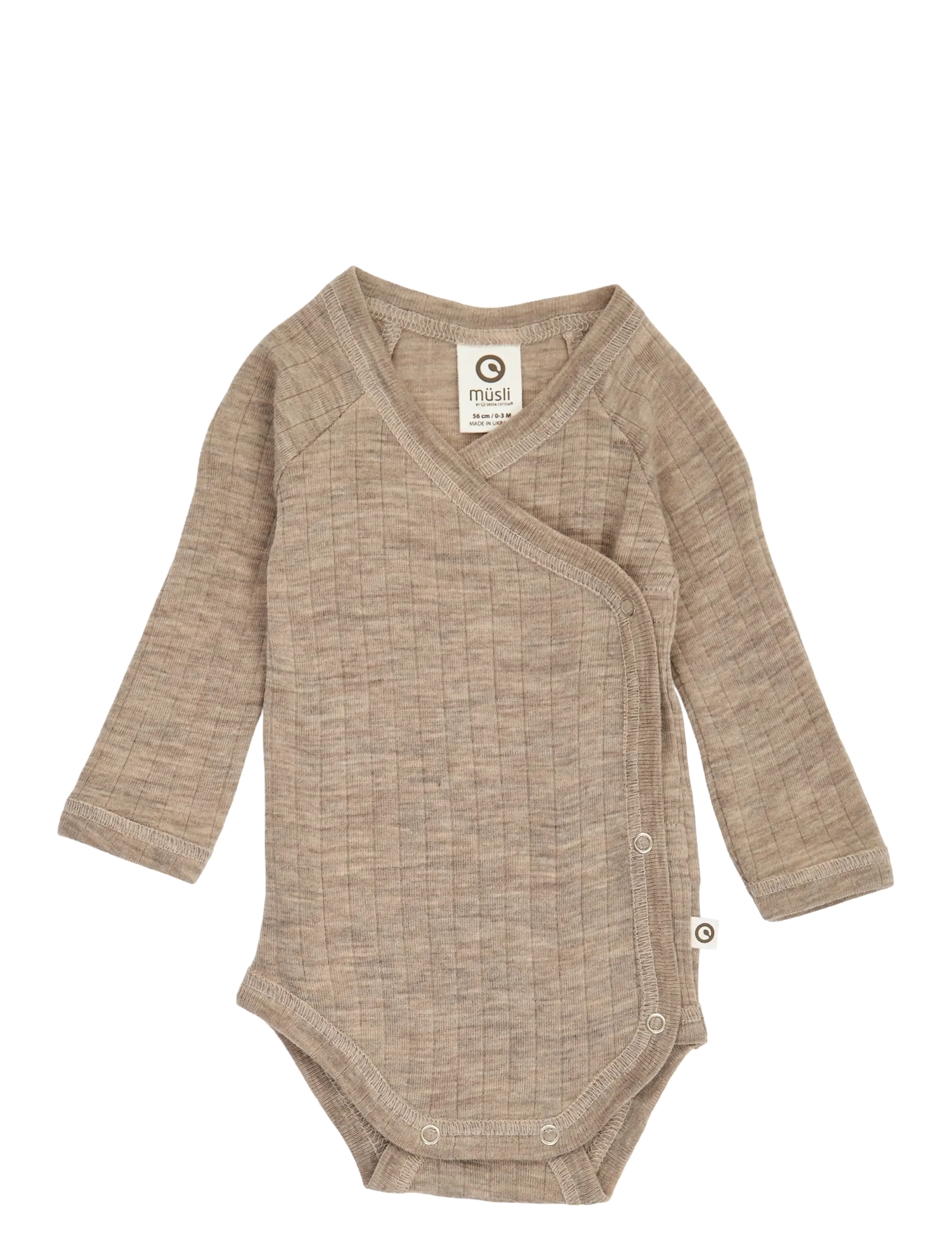 Müsli by Green Cotton Woolly rib wrap l/s body - Müsli by Green Cotton - BALSAM MELANGE / beige