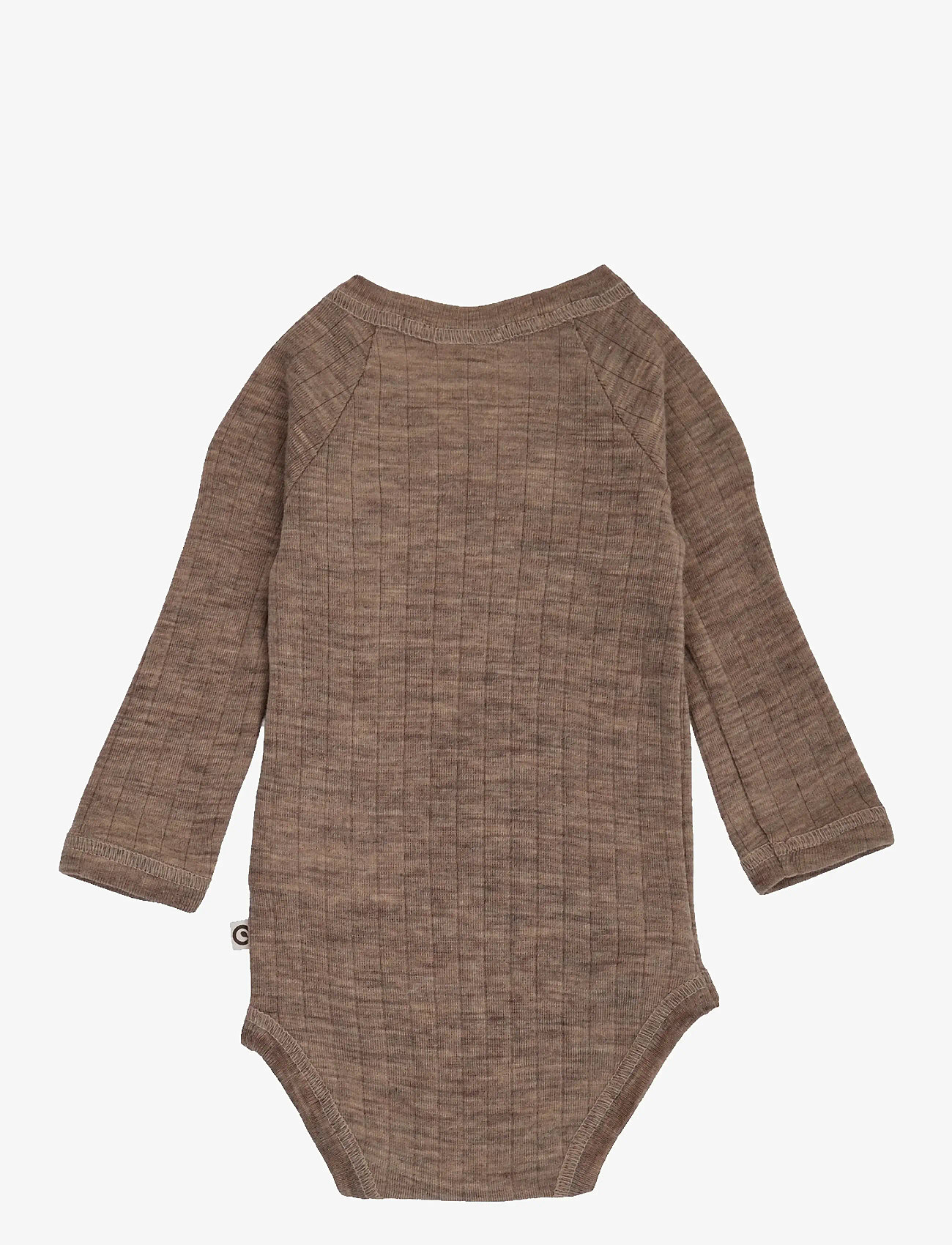 Müsli by Green Cotton - Woolly rib wrap l/s body - slå-om-bodyer - walnut melange - 2