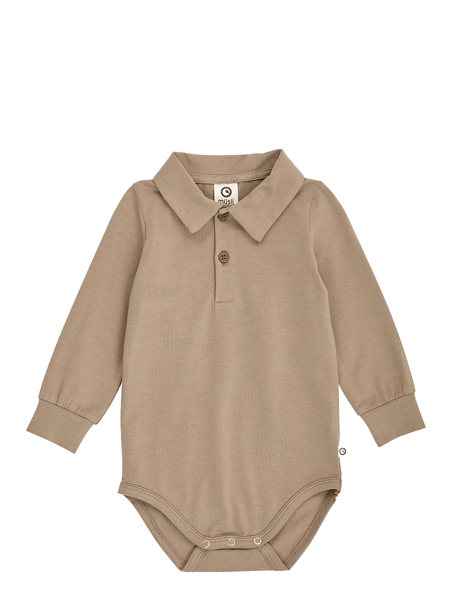 Müsli - Cozy me l/s shirt body - langärmelige bodys - walnut - 0