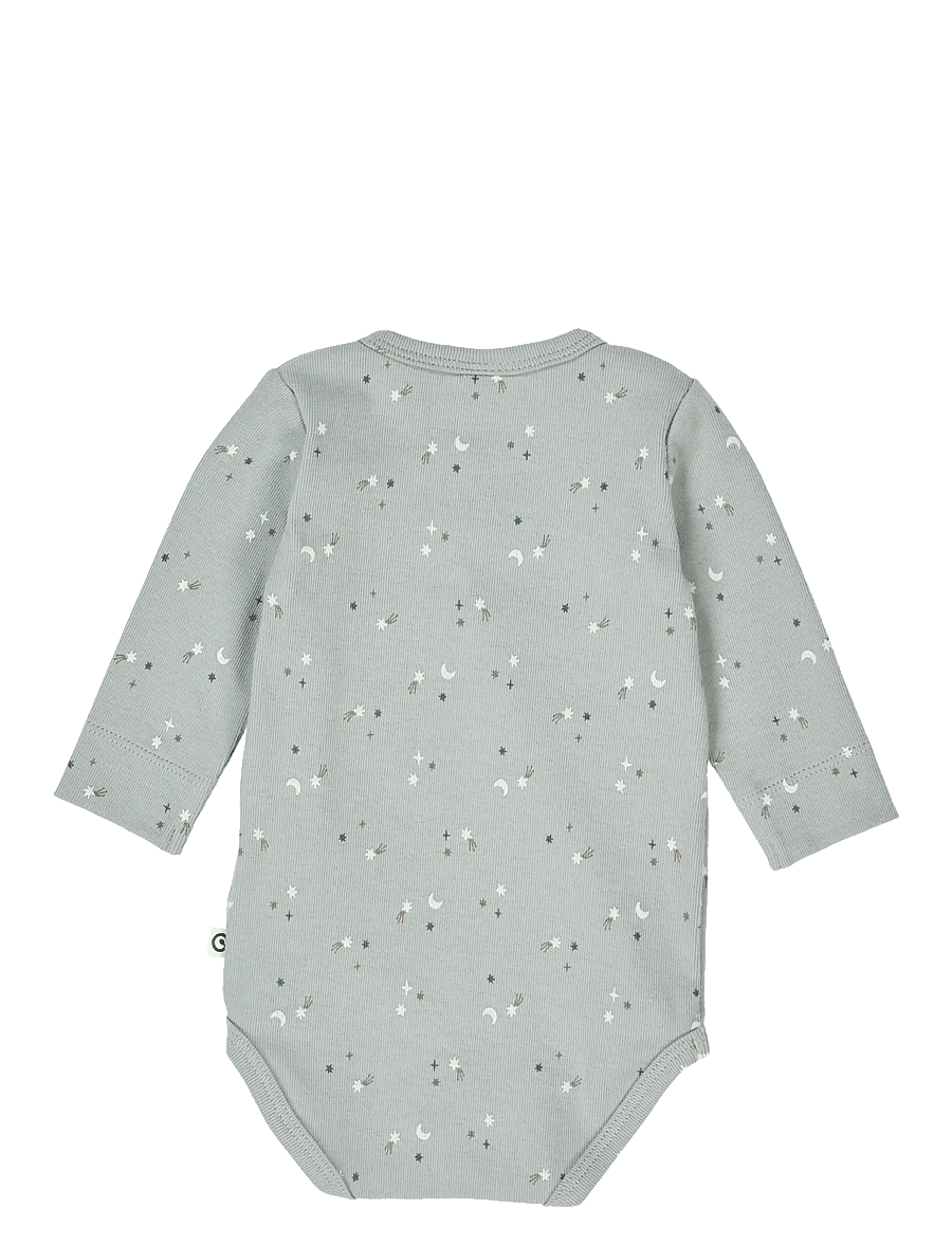 Müsli by Green Cotton - Stars l/s body - shop efter alder - jasmin blue/ walnut/ stormy blue - 1