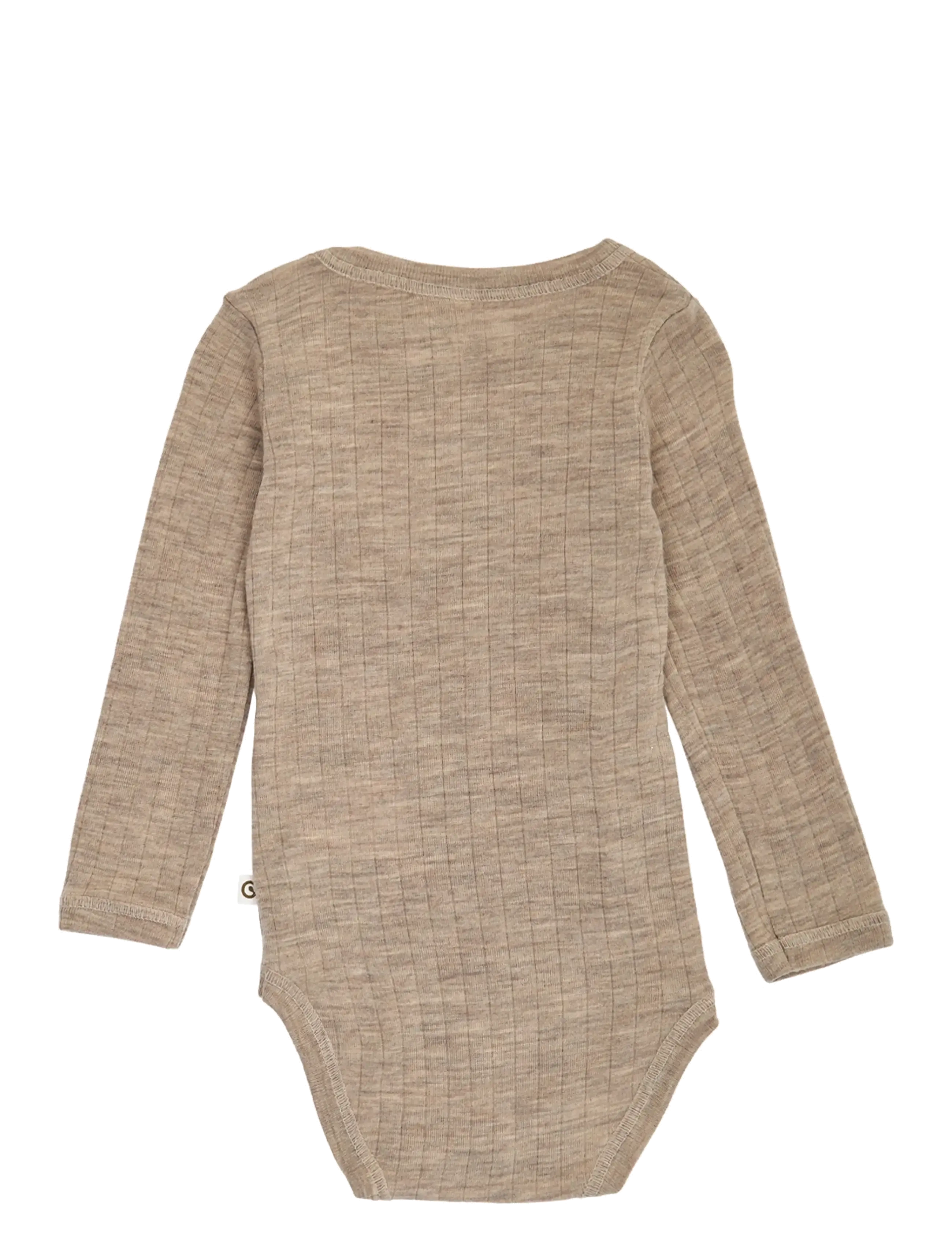Müsli by Green Cotton - Woolly rib l/s body - uldundertøj baby - balsam melange - 1