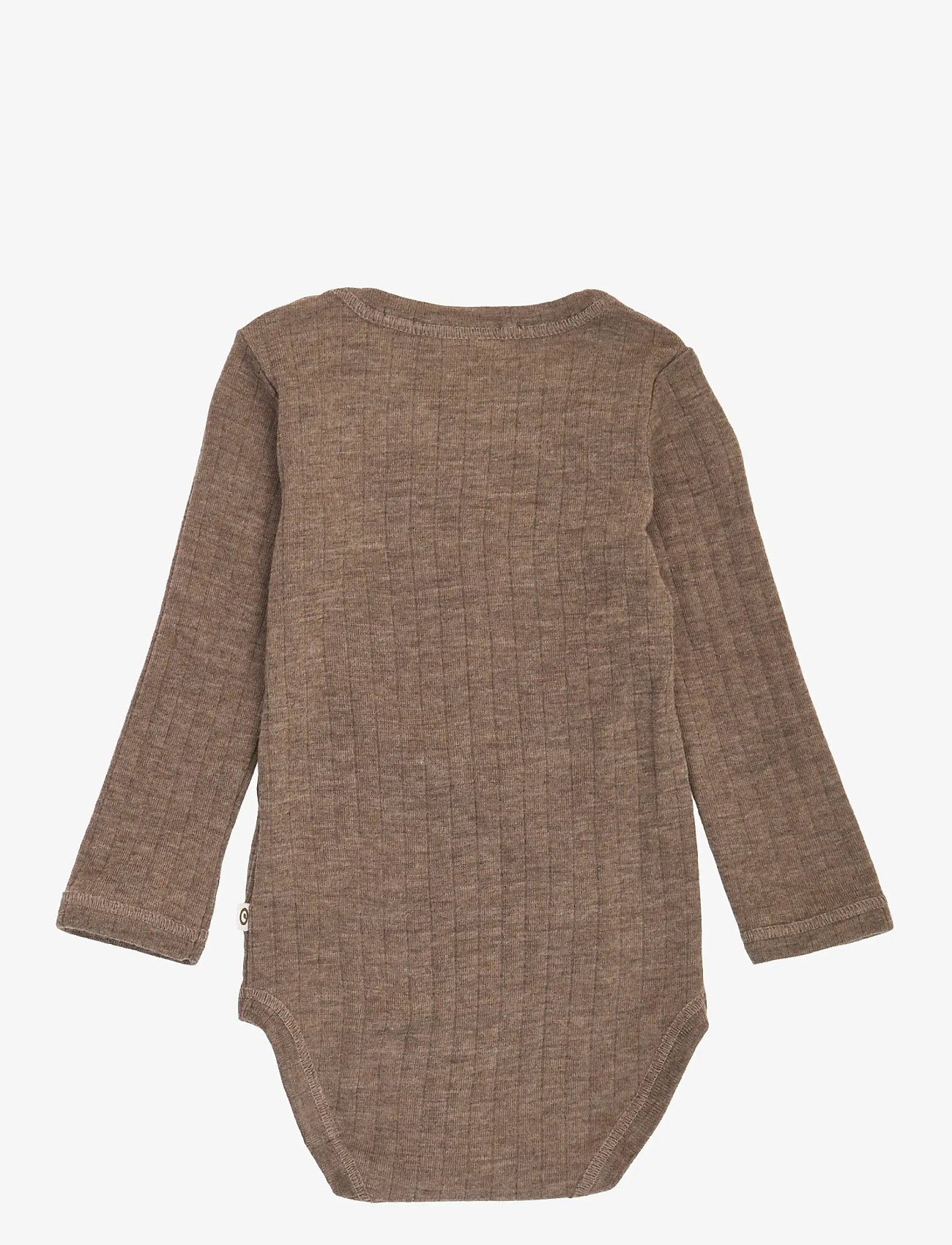 Müsli by Green Cotton - Woolly rib l/s body - underställ baby - walnut melange - 1