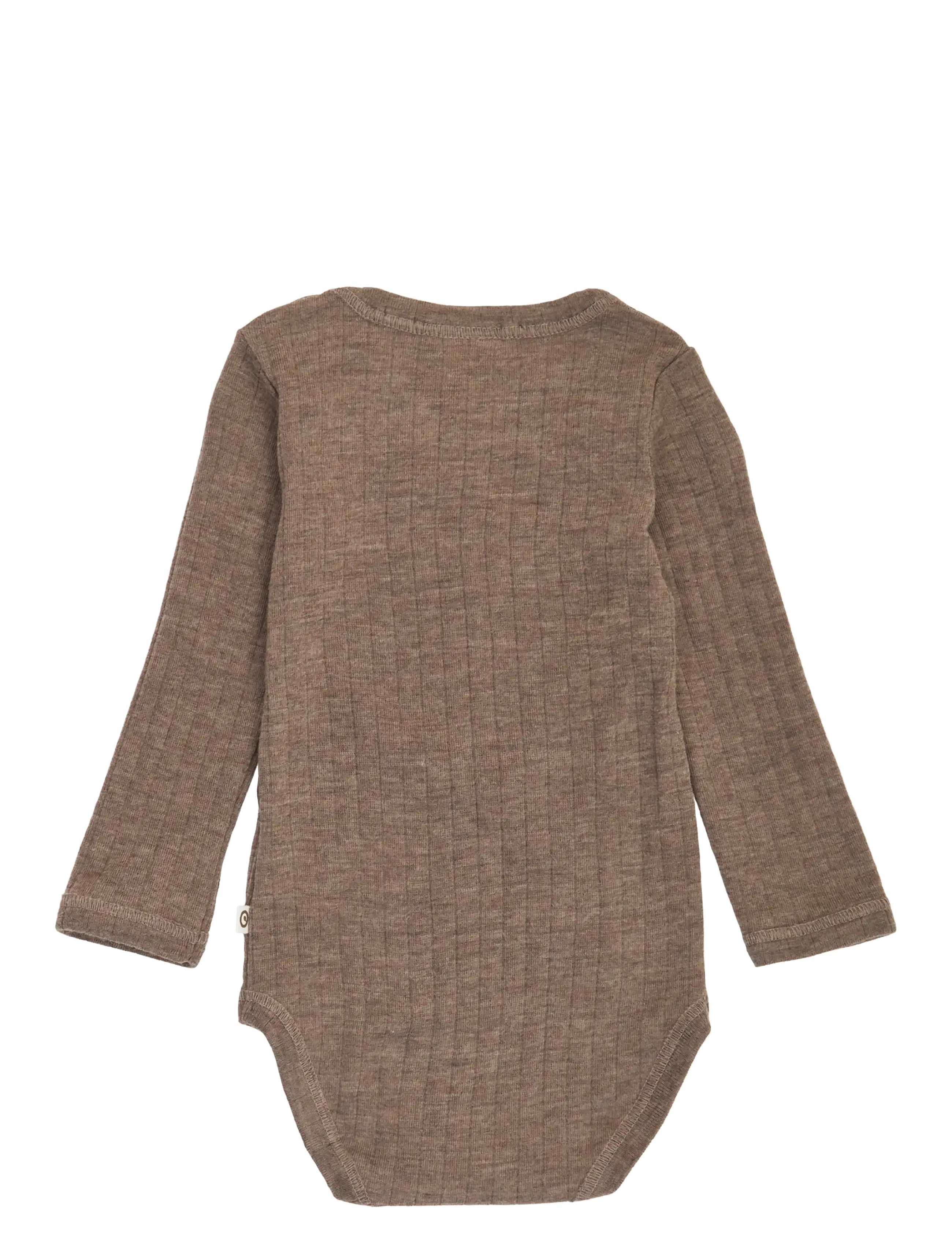 Müsli by Green Cotton - Woolly rib l/s body - uldundertøj baby - walnut melange - 1