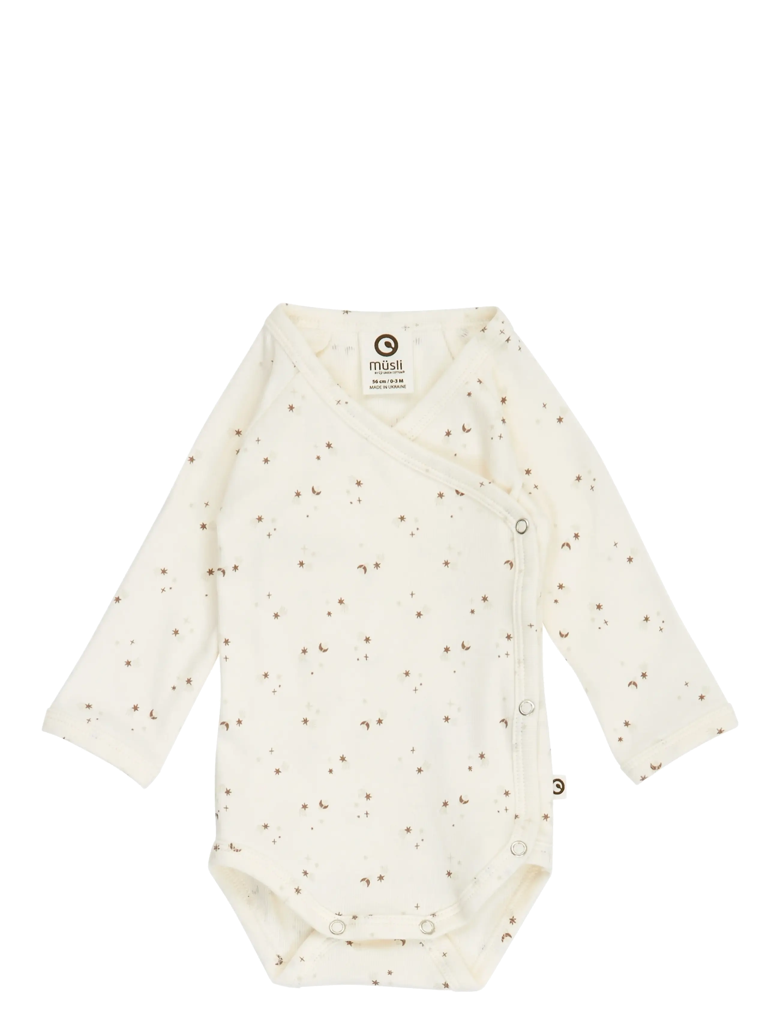 Müsli by Green Cotton Sparkle l/s body - Hõlmikbodi - BALSAM CREAM/ WALNUT/ OAT / white