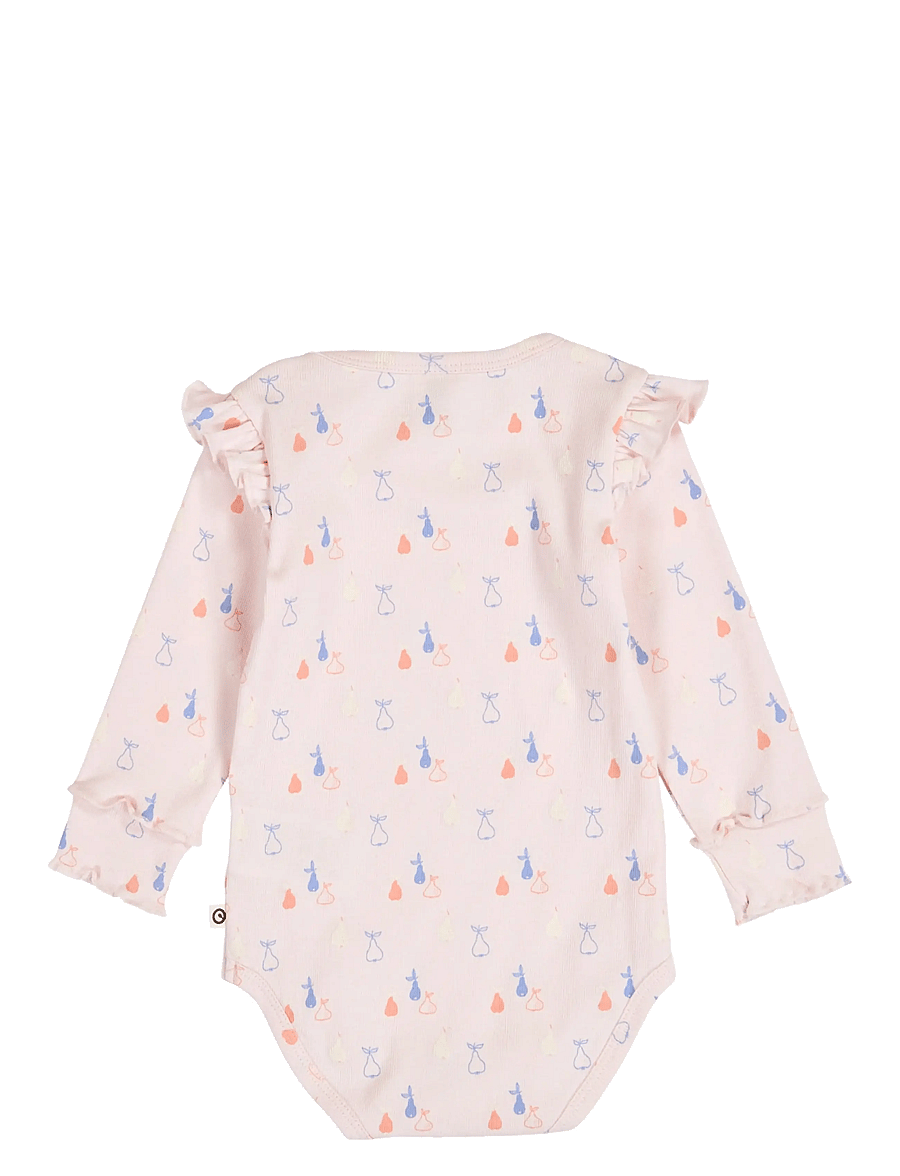 Müsli by Green Cotton - Picnic frill l/s body - langærmede bodyer - primrose/ shell blue/ tofu - 1