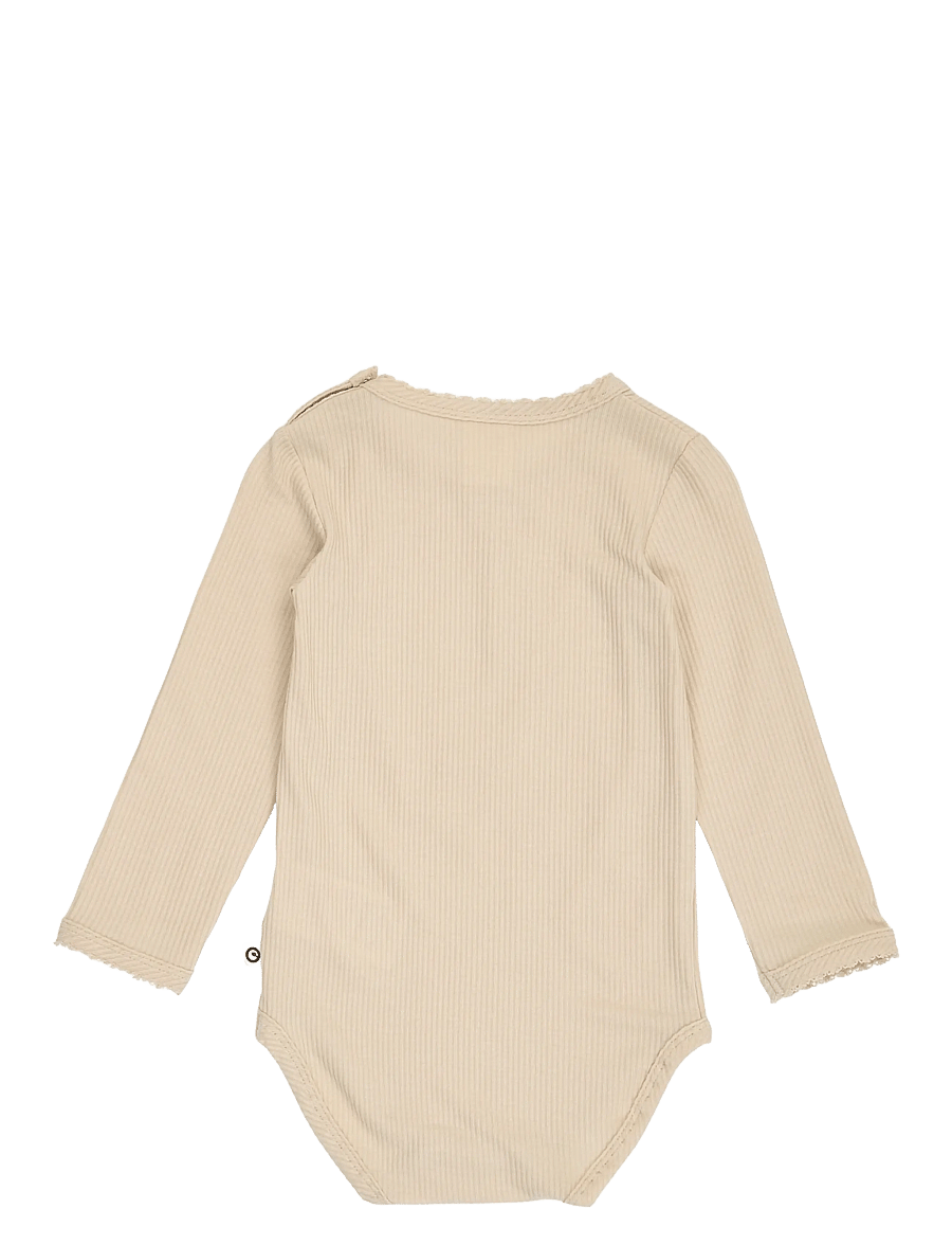 Müsli - Mellow picot l/s body - langärmelige bodys - oak - 2