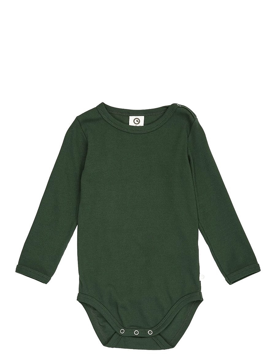 Müsli - Cozy me rib l/s body - langärmelige bodys - forest green - 0