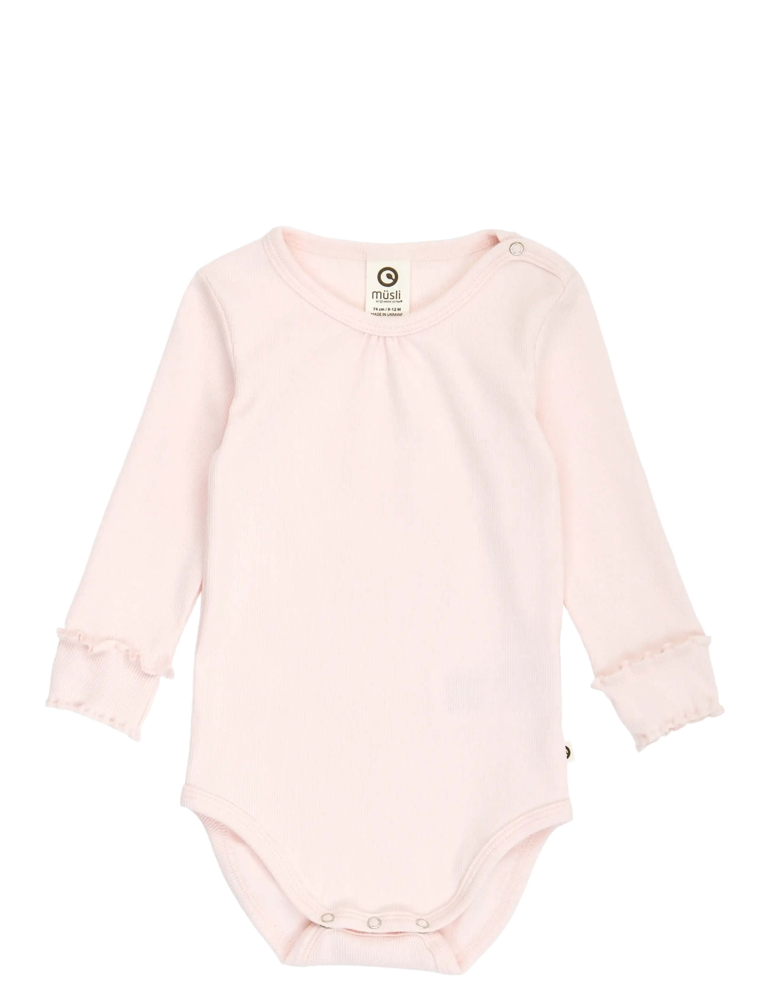 Müsli by Green Cotton Cozy me rib deco l/s body - Riided - PRIMROSE / pink/rose