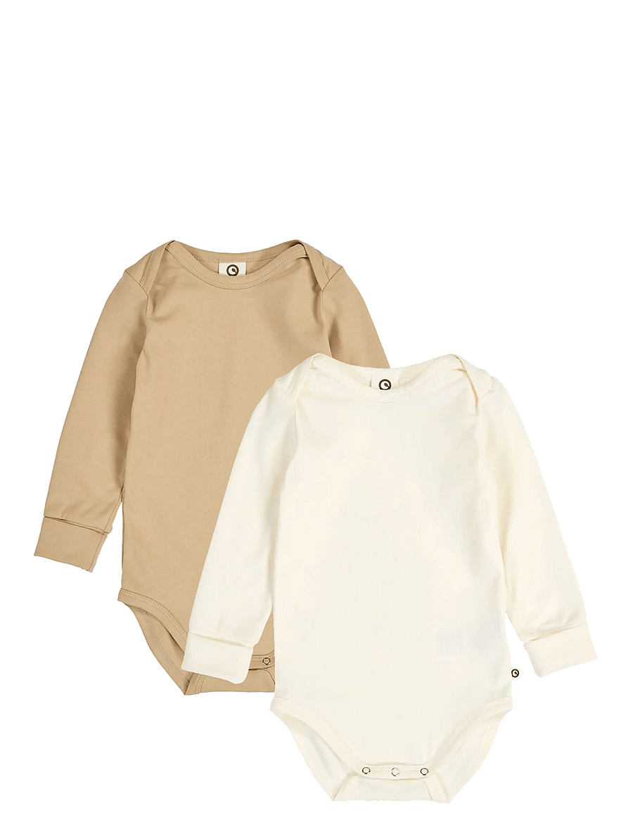 Müsli by Green Cotton - Cozy me l/s body 2-pack - langærmede bodyer - safari / tofu - 0
