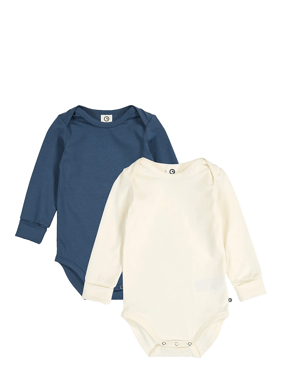 Müsli by Green Cotton - Cozy me l/s body 2-pack - langærmede bodyer - tofu / navy - 0