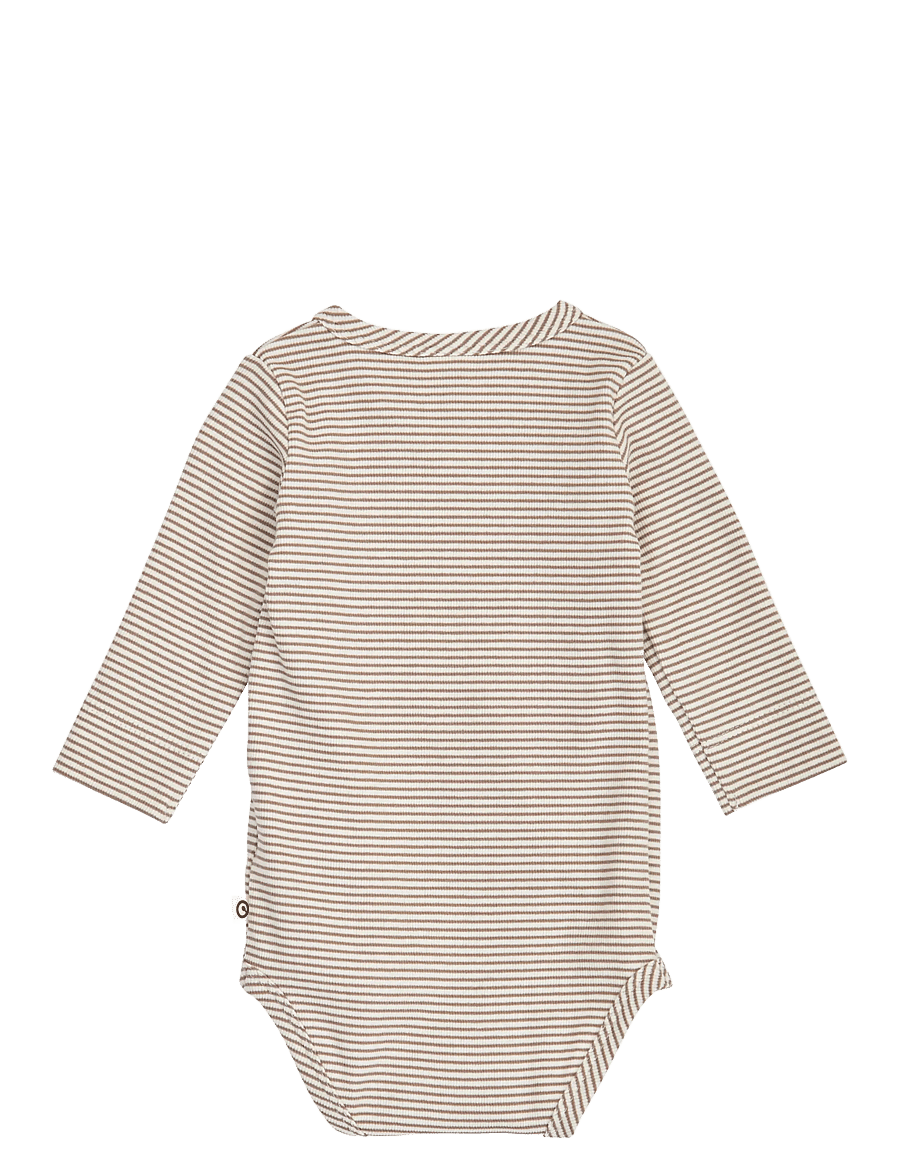 Müsli - Mini stripe rib l/s body - balsam cream/ walnut 690000343 - 2