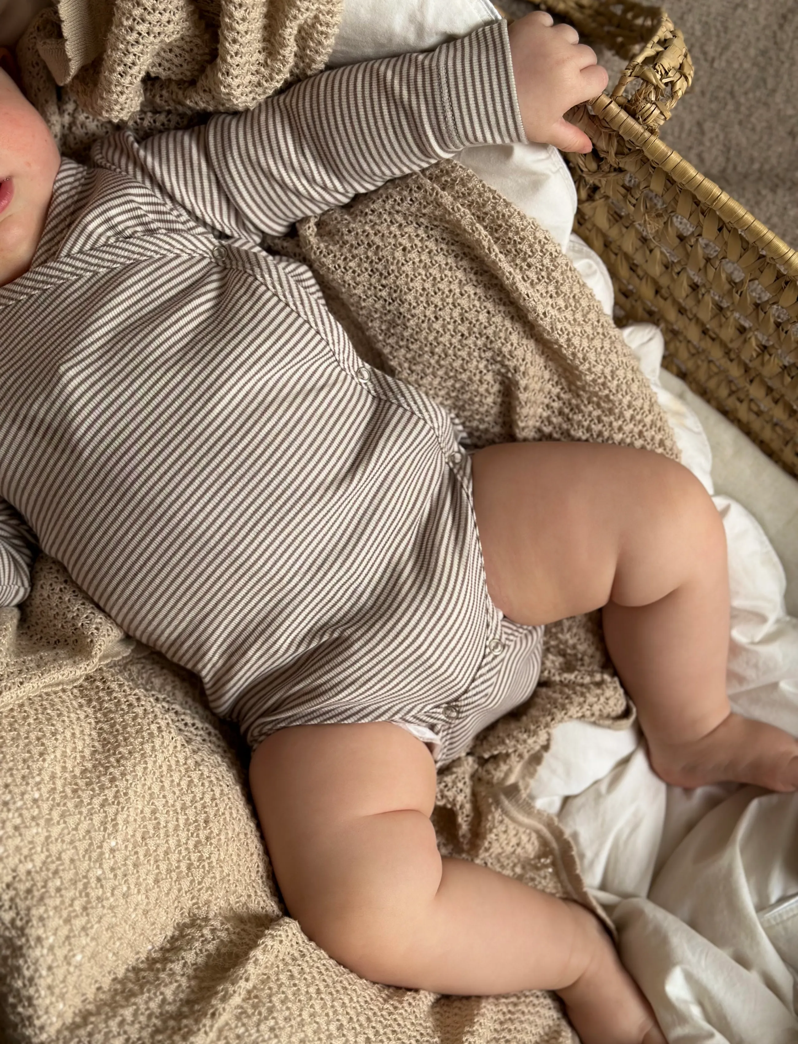 Müsli - Mini stripe rib l/s body - balsam cream/ walnut 690000343 - 0