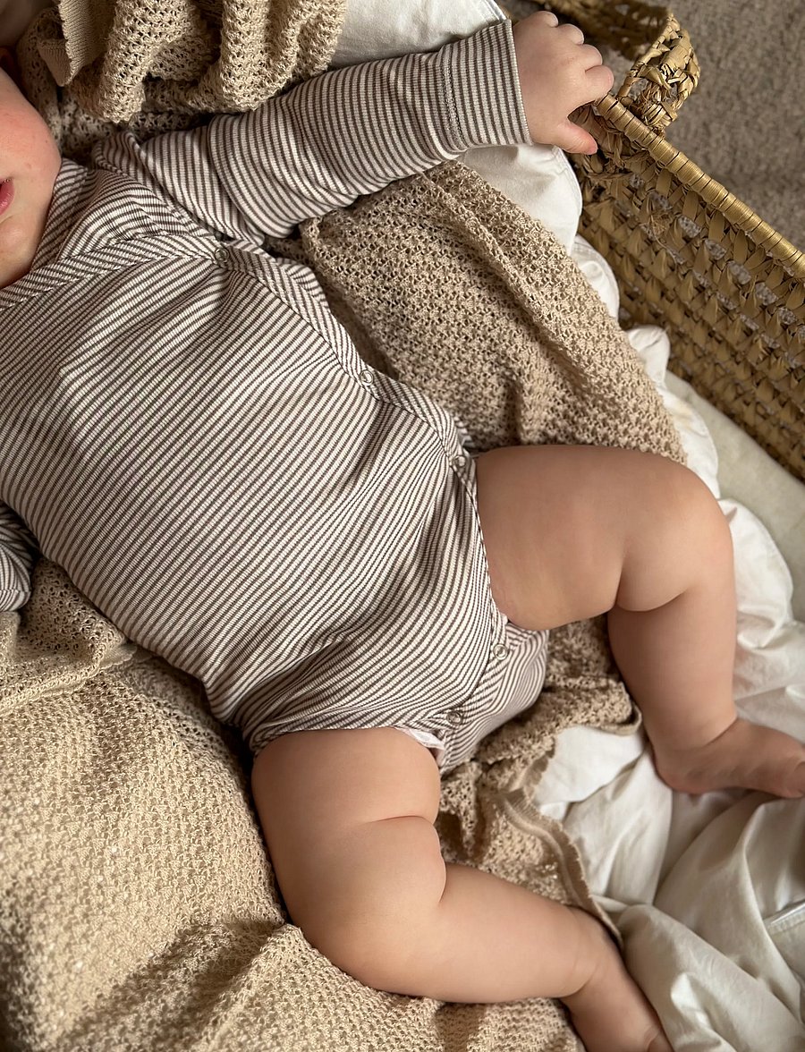 Müsli - Mini stripe rib l/s body - balsam cream/ walnut 690000343 - 0