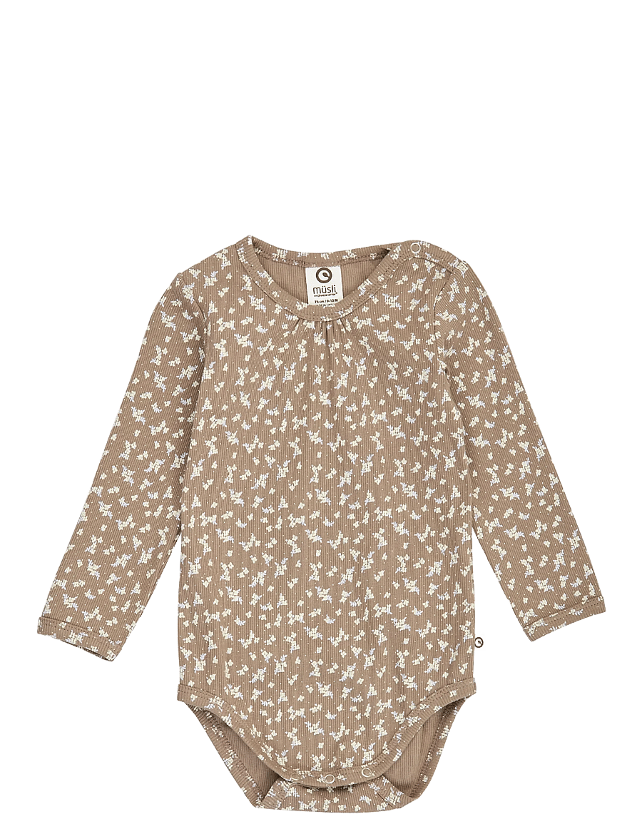 Müsli - Alyssum l/s body - langärmelige bodys - walnut/ oak/ mauve - 0