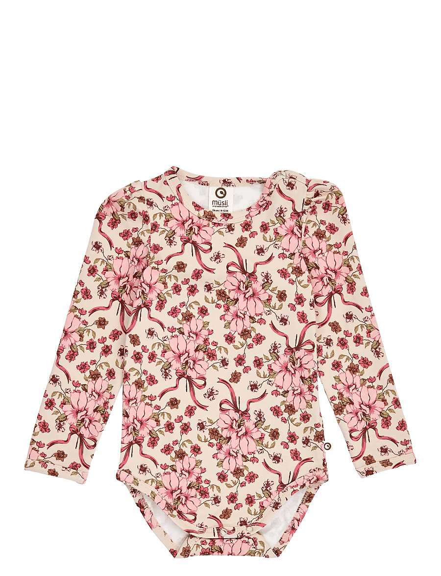 Müsli - Bouquet puff l/s body - langärmelige bodys - oak/ blush/ baroque rose - 1