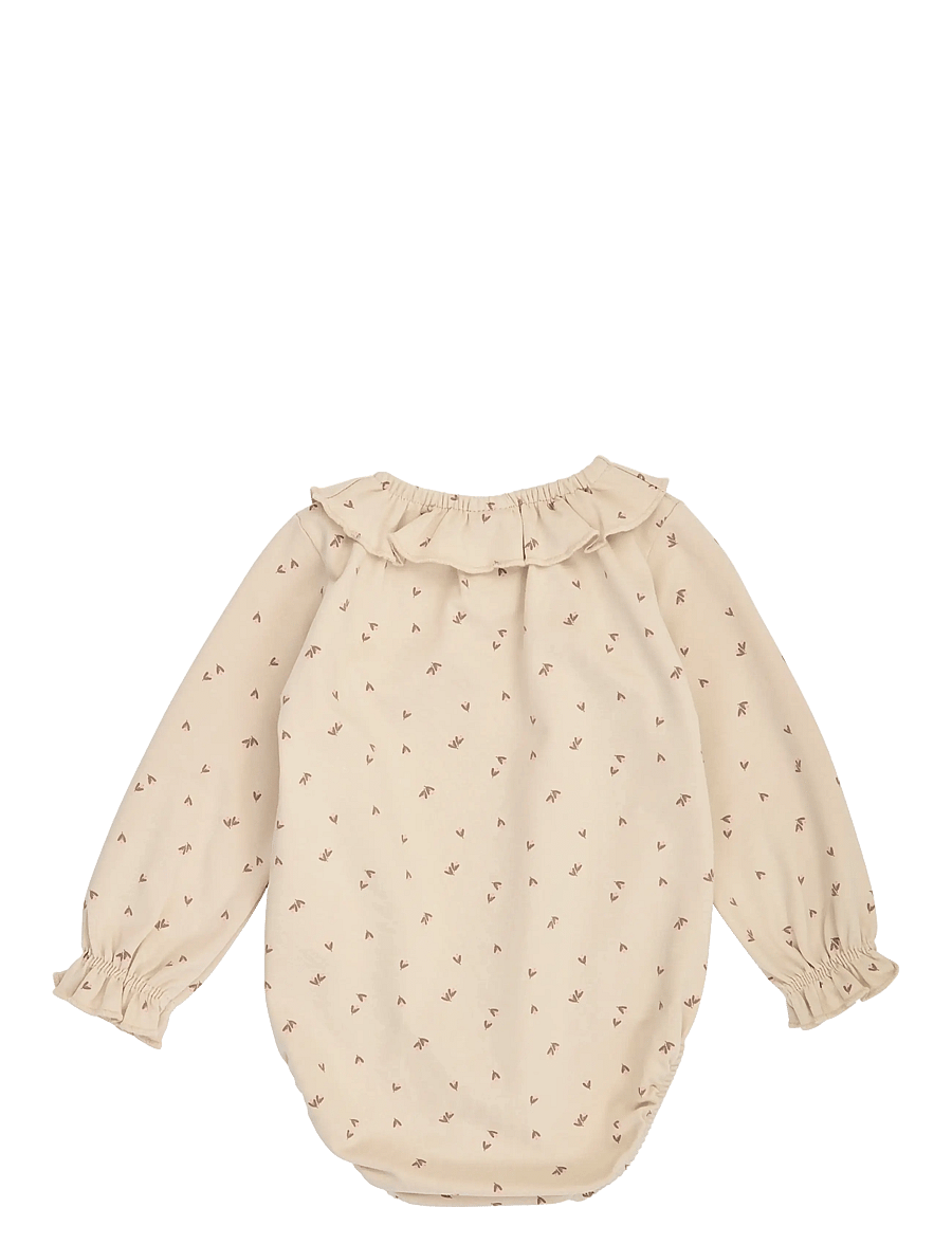Müsli - Fleur frill collar l/s body - langärmelige bodys - oak/ walnut/ blush - 1