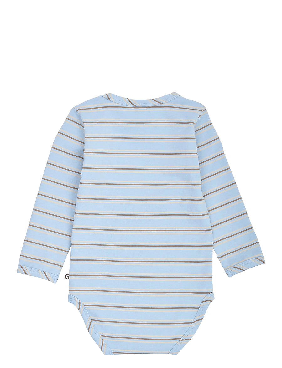 Müsli - Storybook stripe l/s body - langärmelige bodys - soft blue/ walnut/ oak - 1