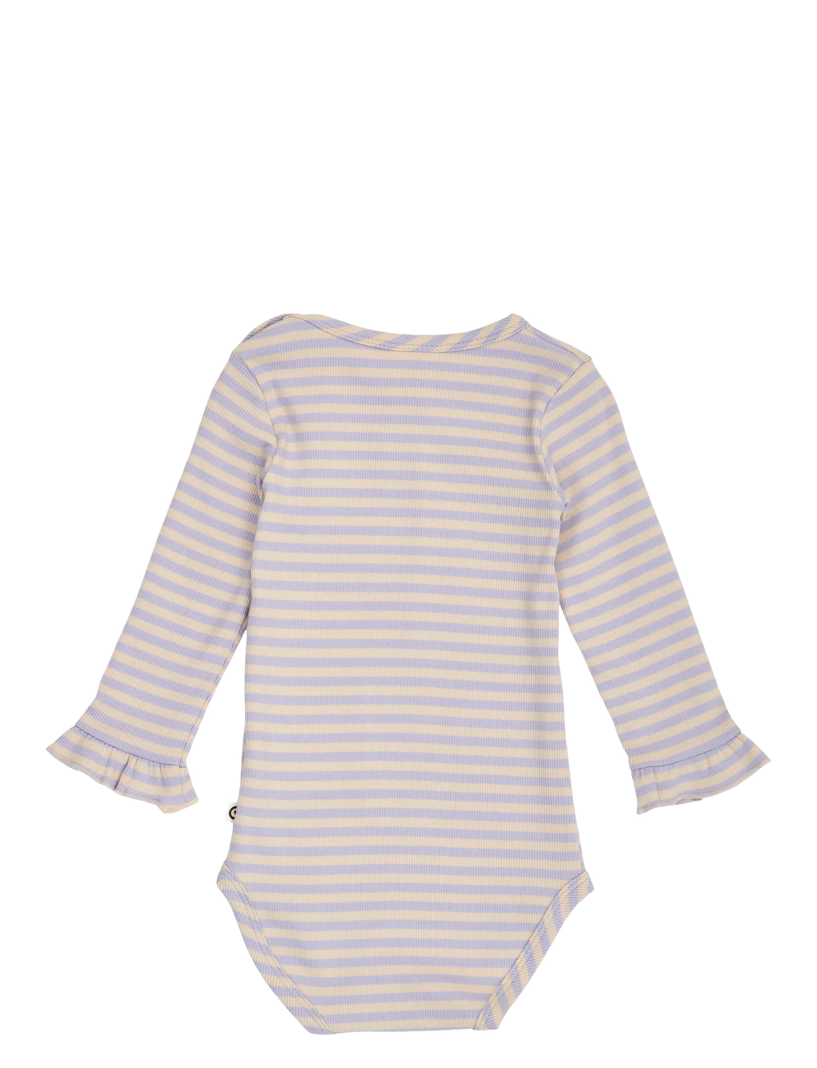 Müsli - Stripe rib ruffle l/s body - langärmelige bodys - oak/ mauve - 1