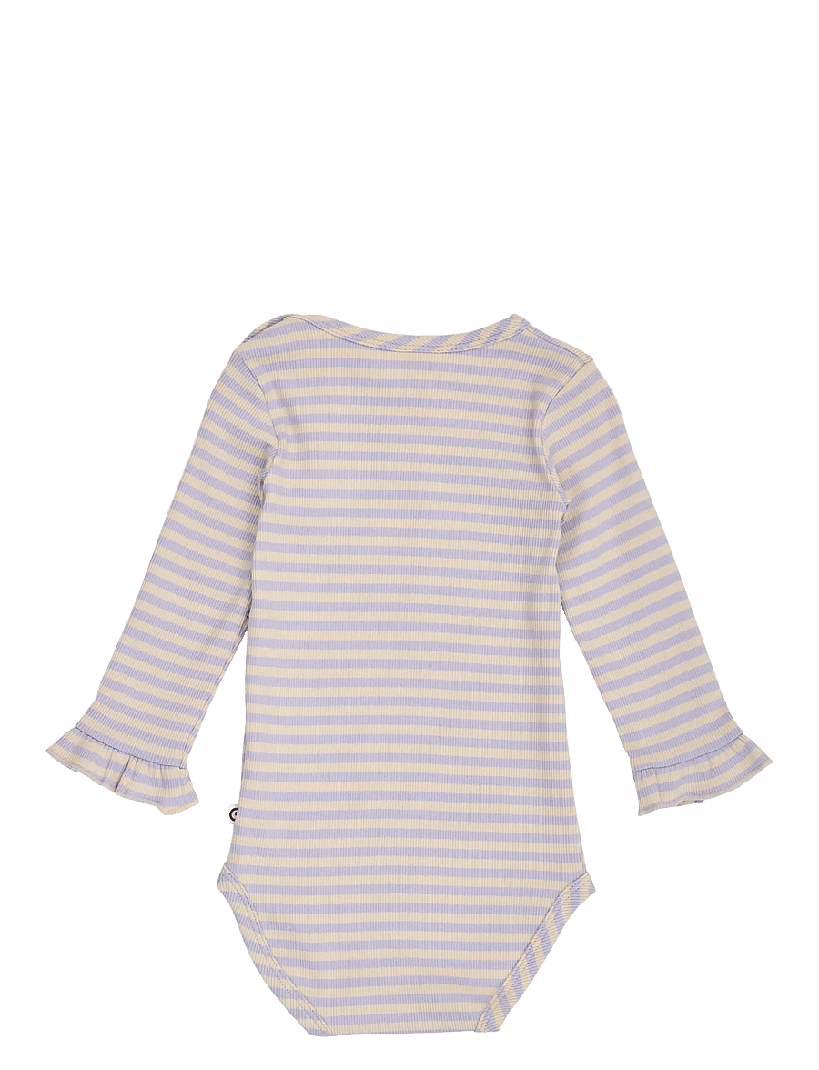Müsli - Stripe rib ruffle l/s body - langärmelige bodys - oak/ mauve - 1