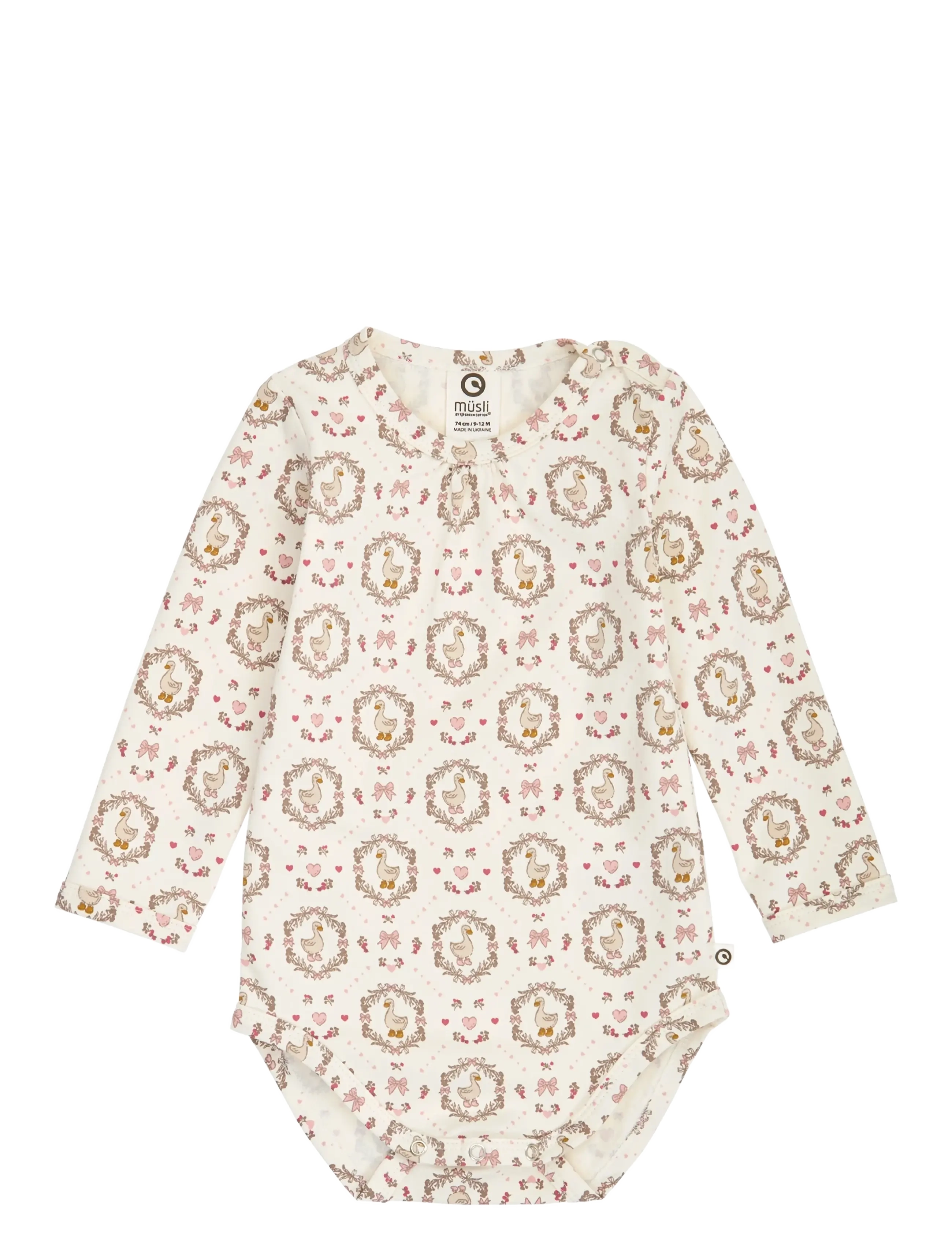 Müsli Heritage duck l/s gather body - Bodies - BALSAM CREAM/ BLUSH/ BAROQUE ROSE / cream