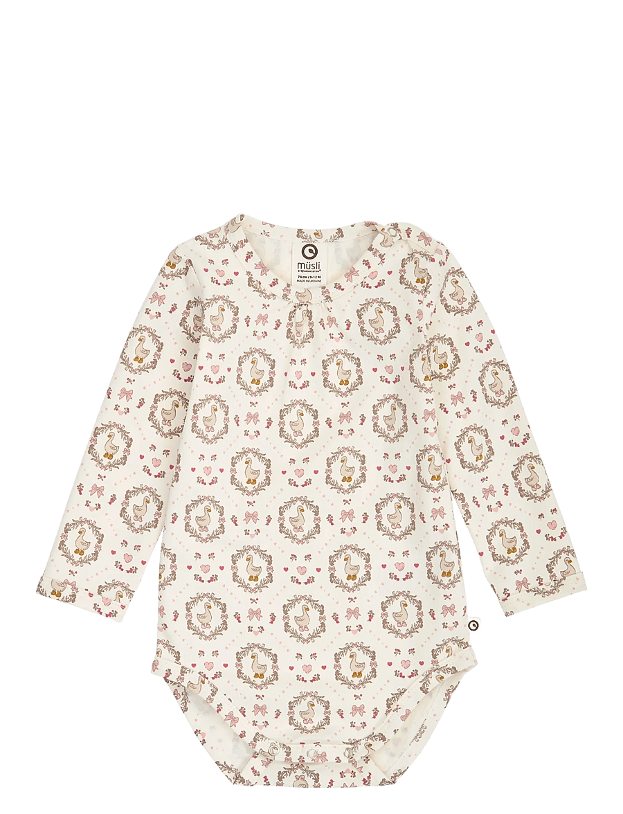 Müsli - Heritage duck l/s gather body - balsam cream/ blush/ baroque rose - 0