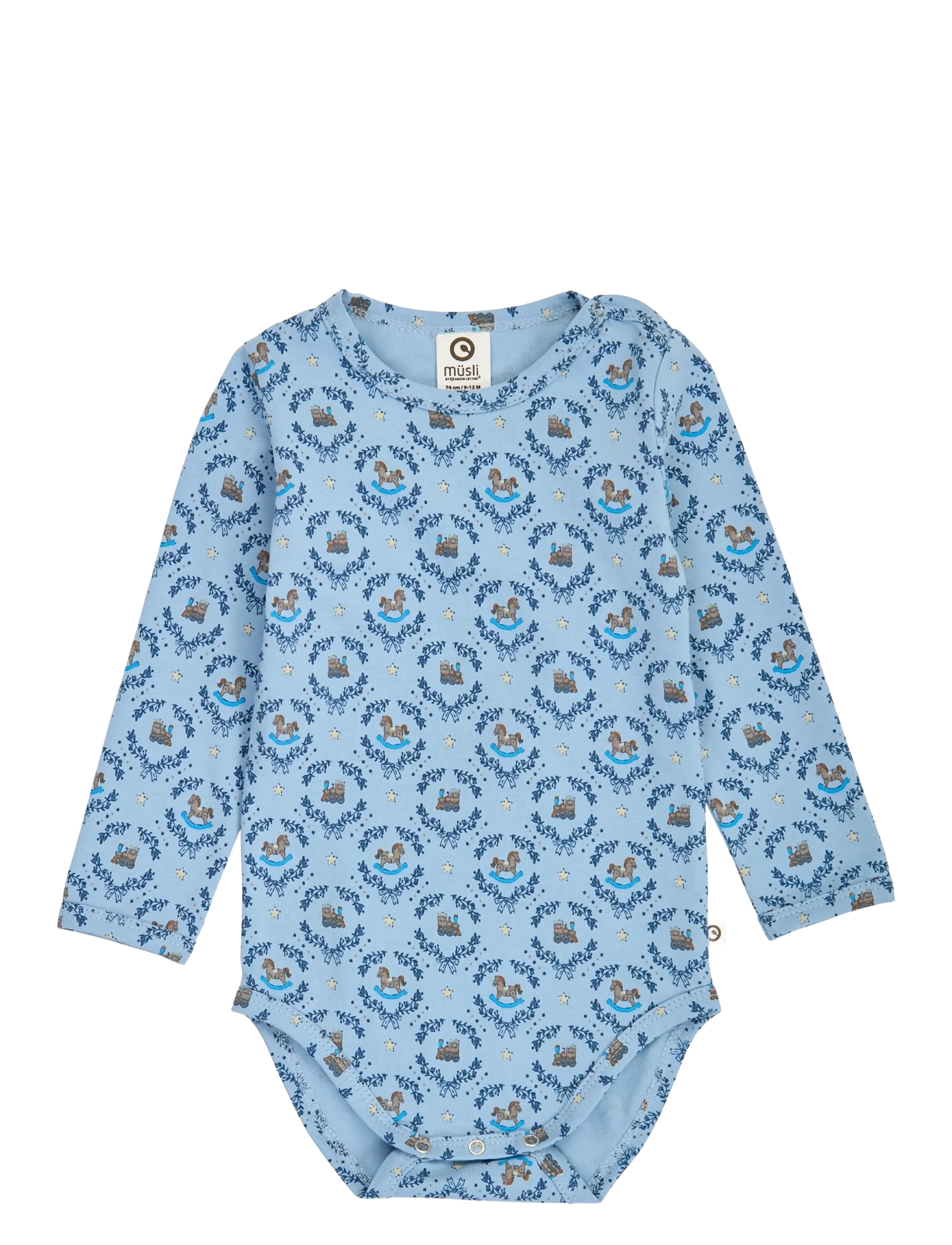 Müsli Heritage train l/s body - Bodies - SOFT BLUE/ NAVY/ OAK / blue