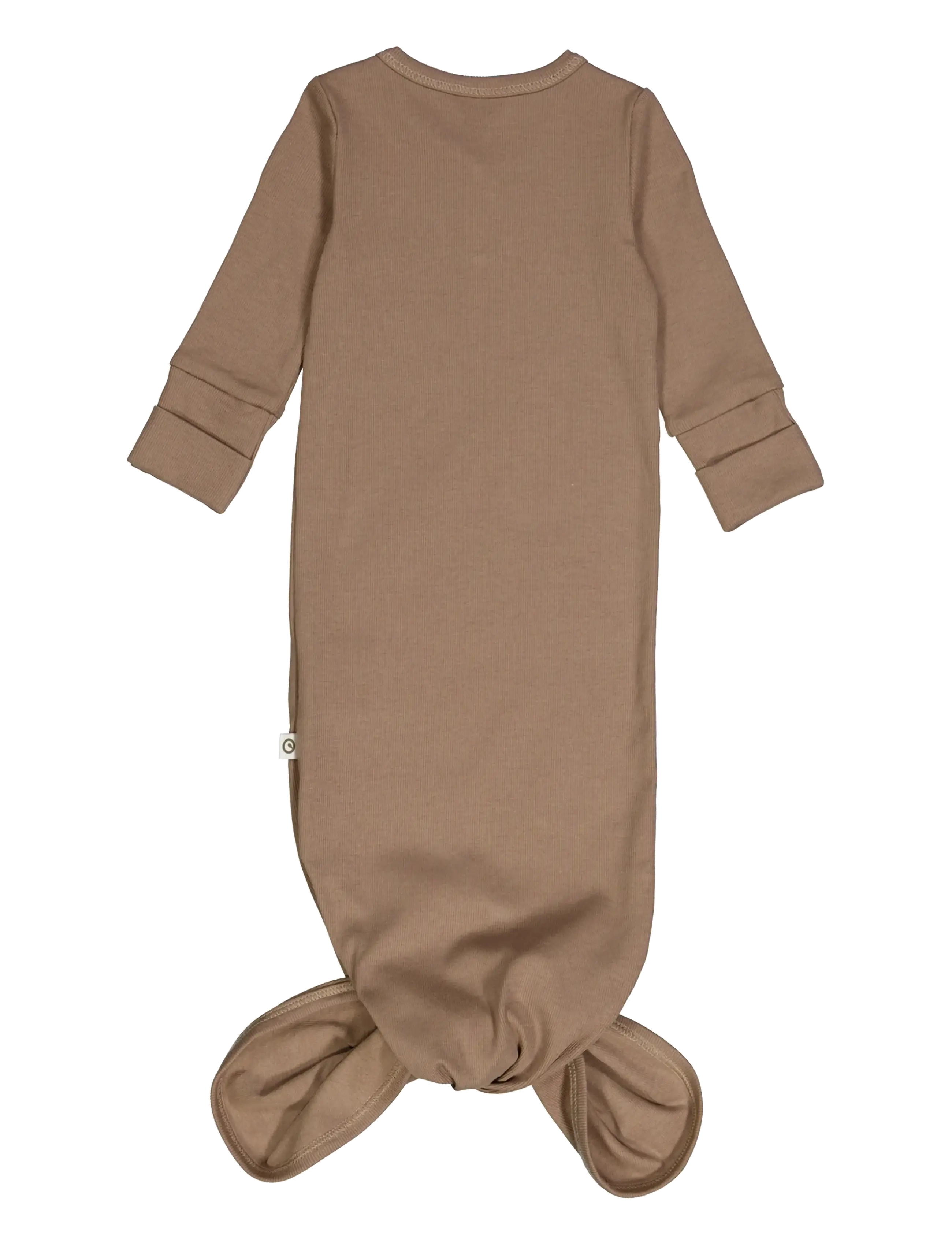 Müsli by Green Cotton - Rib l/s knot gown - chemises de nuit - walnut - 2