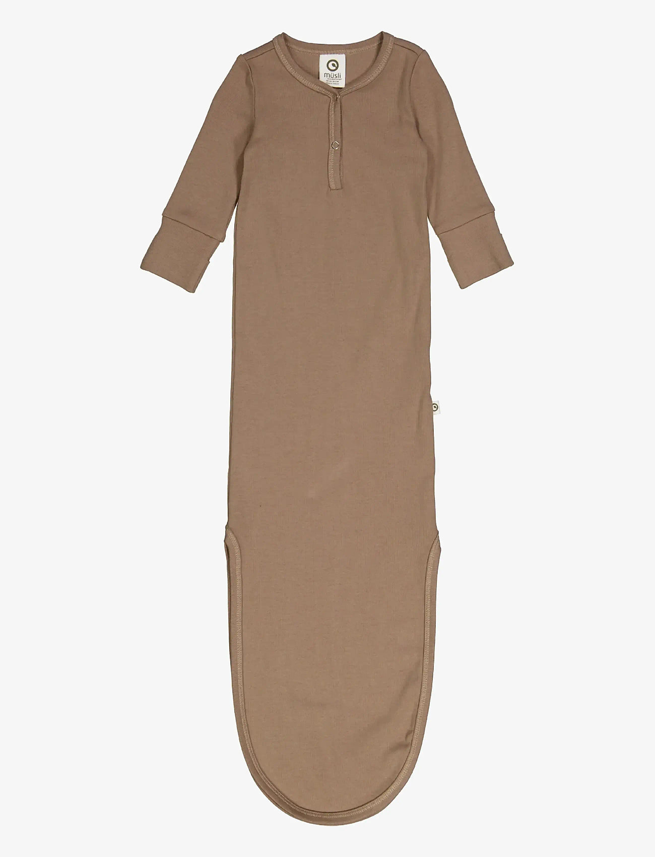 Müsli by Green Cotton - Rib l/s knot gown - Öösärgid - walnut - 3