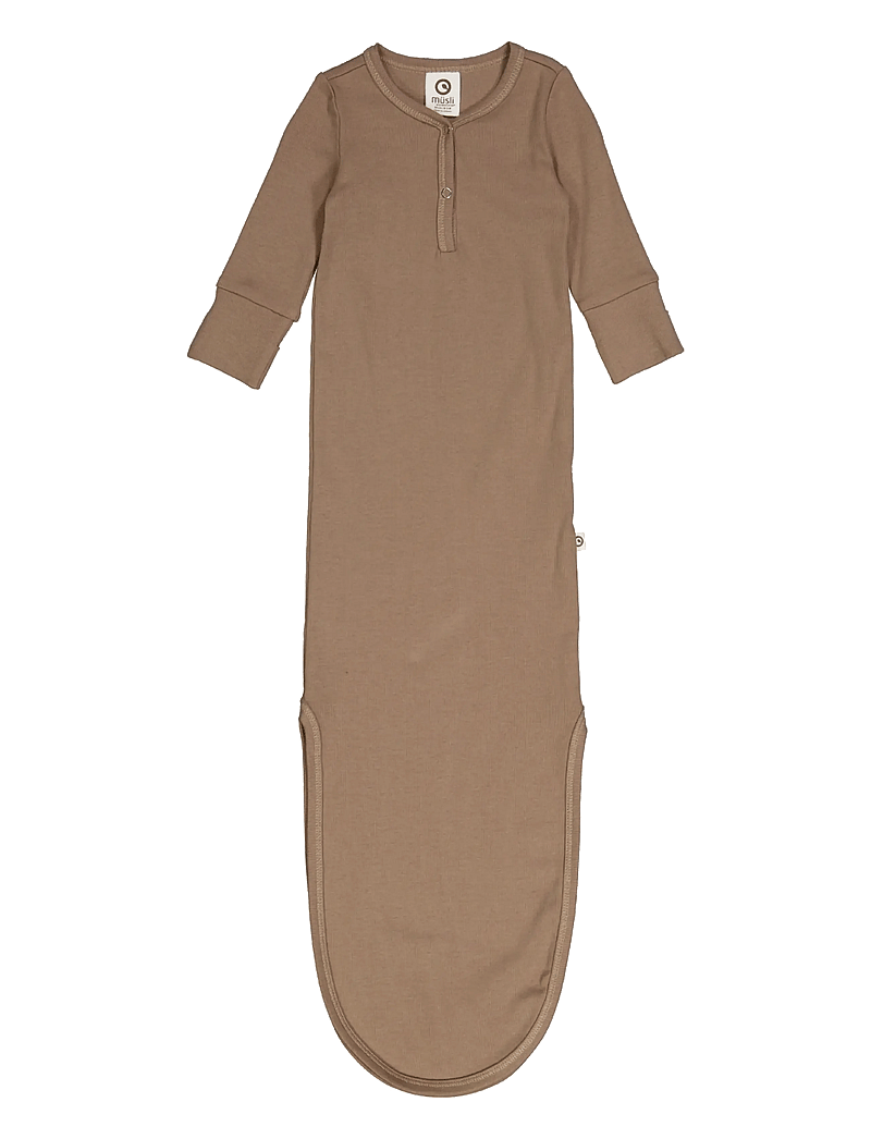 Müsli by Green Cotton - Rib l/s knot gown - Öösärgid - walnut - 3