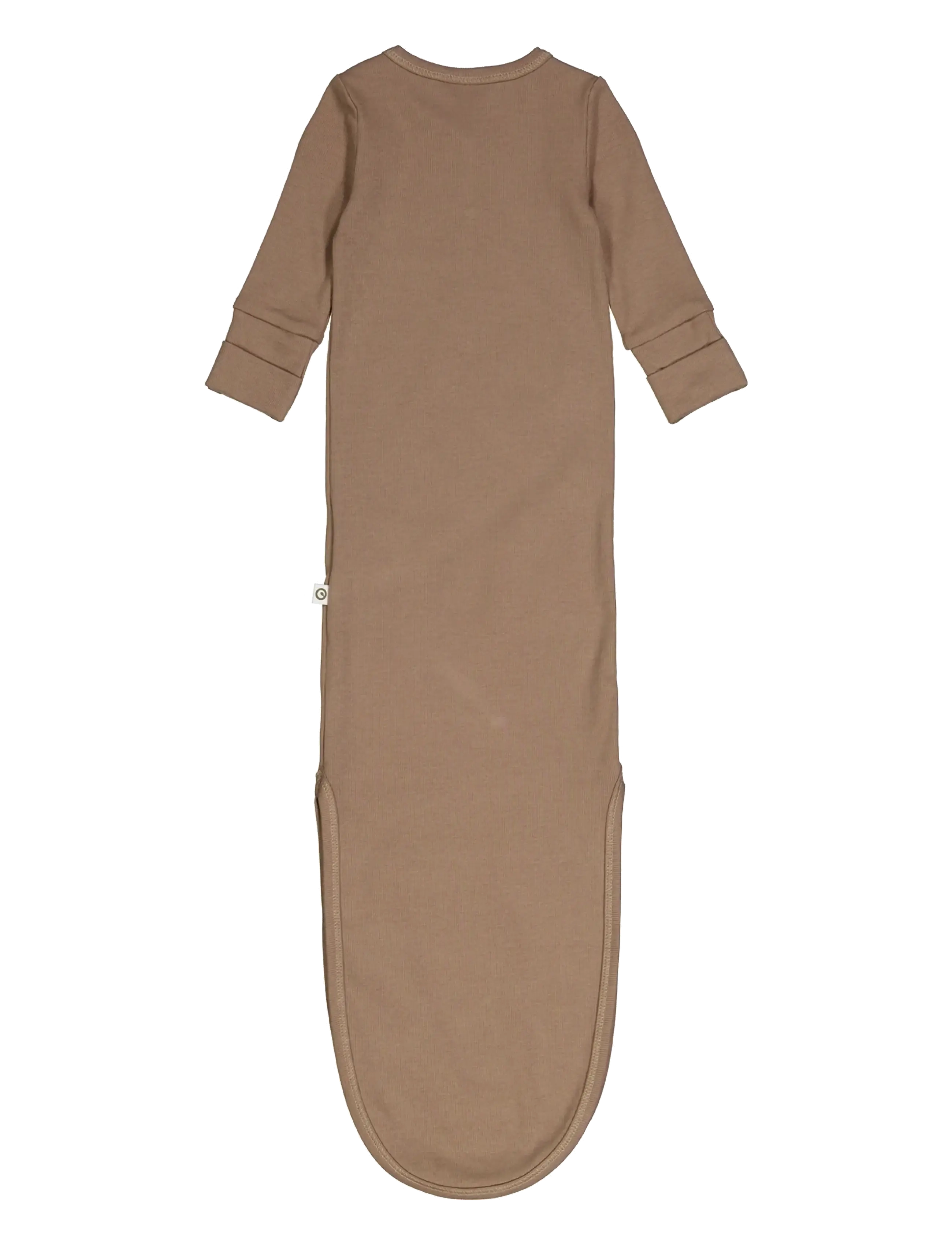 Müsli by Green Cotton - Rib l/s knot gown - chemises de nuit - walnut - 4