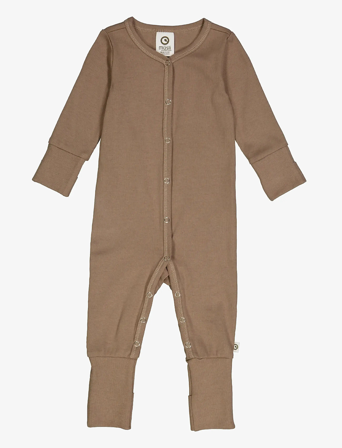 Müsli by Green Cotton - Rib bodysuit - langærmede heldragter - walnut - 1