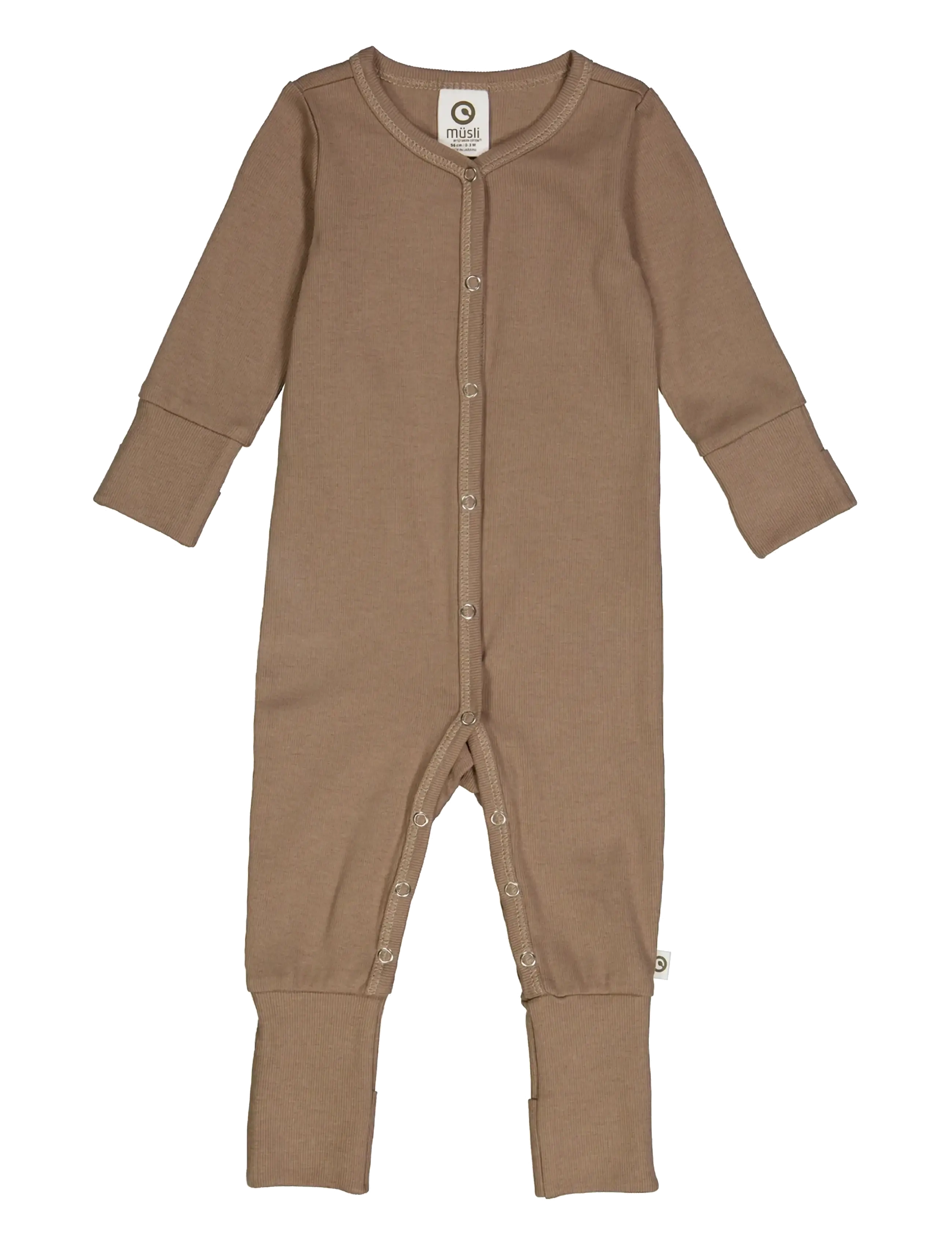 Müsli by Green Cotton Rib bodysuit - Långärmade bodysuits - WALNUT / brown