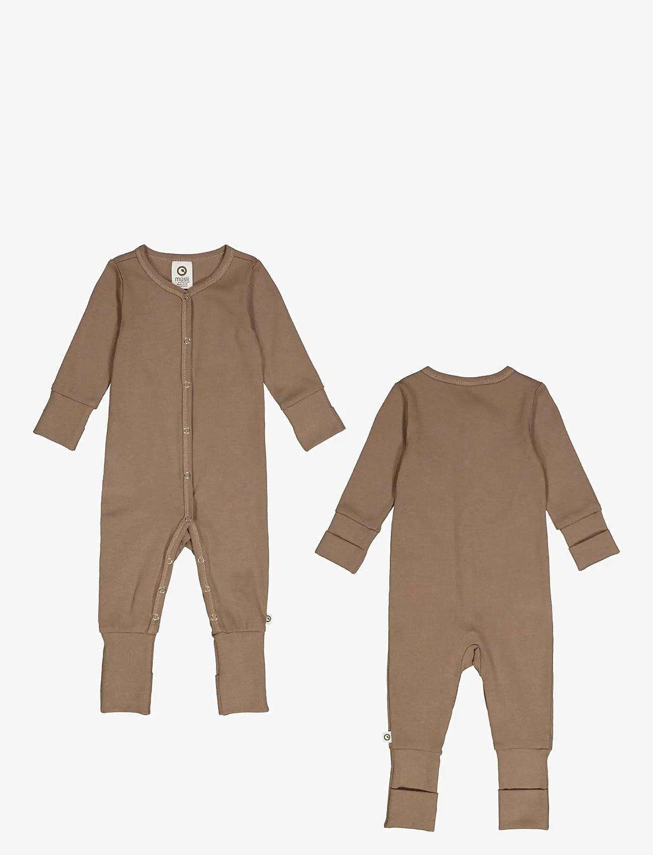 Müsli by Green Cotton - Rib bodysuit - langærmede heldragter - walnut - 3